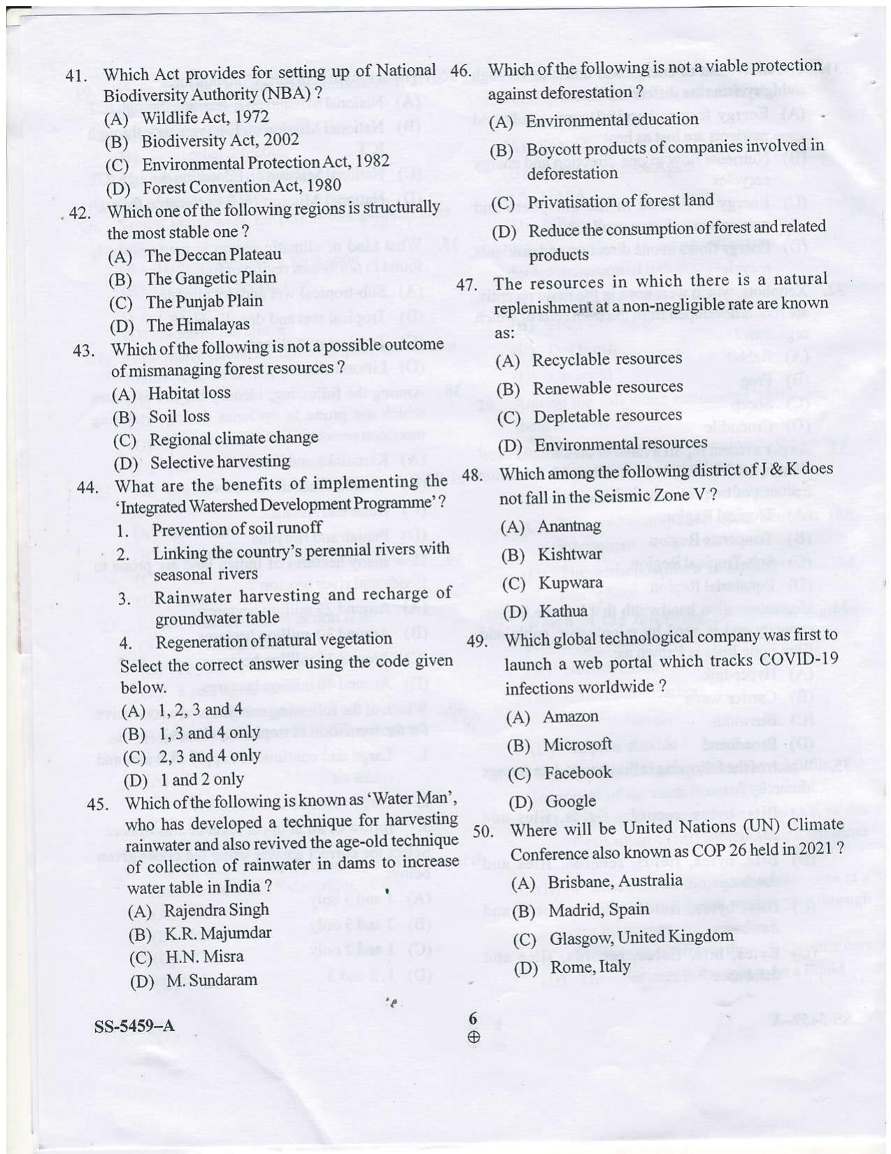 KUET 2023 M.Sc. Disaster Management Question Paper - Page 18