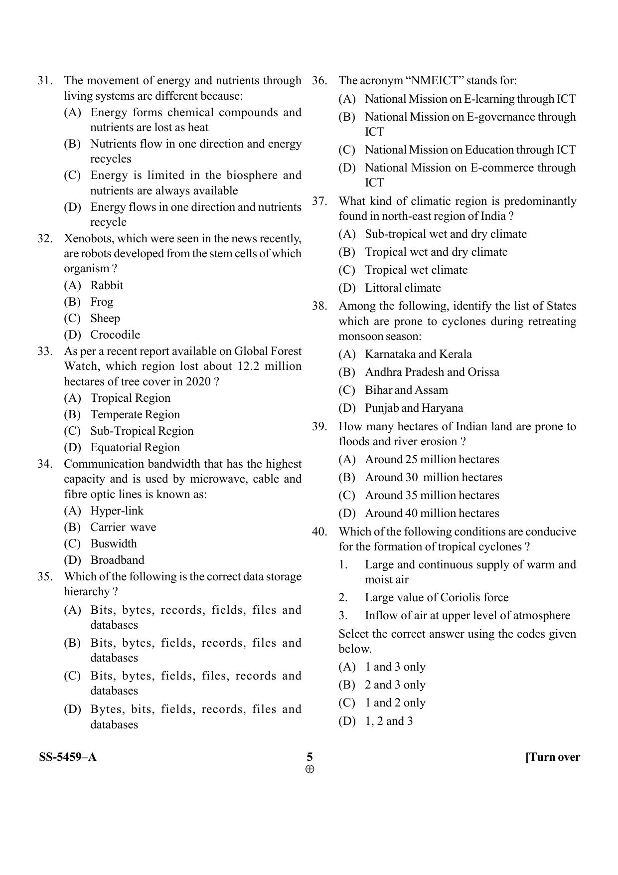 KUET 2023 M.Sc. Disaster Management Question Paper - Page 24