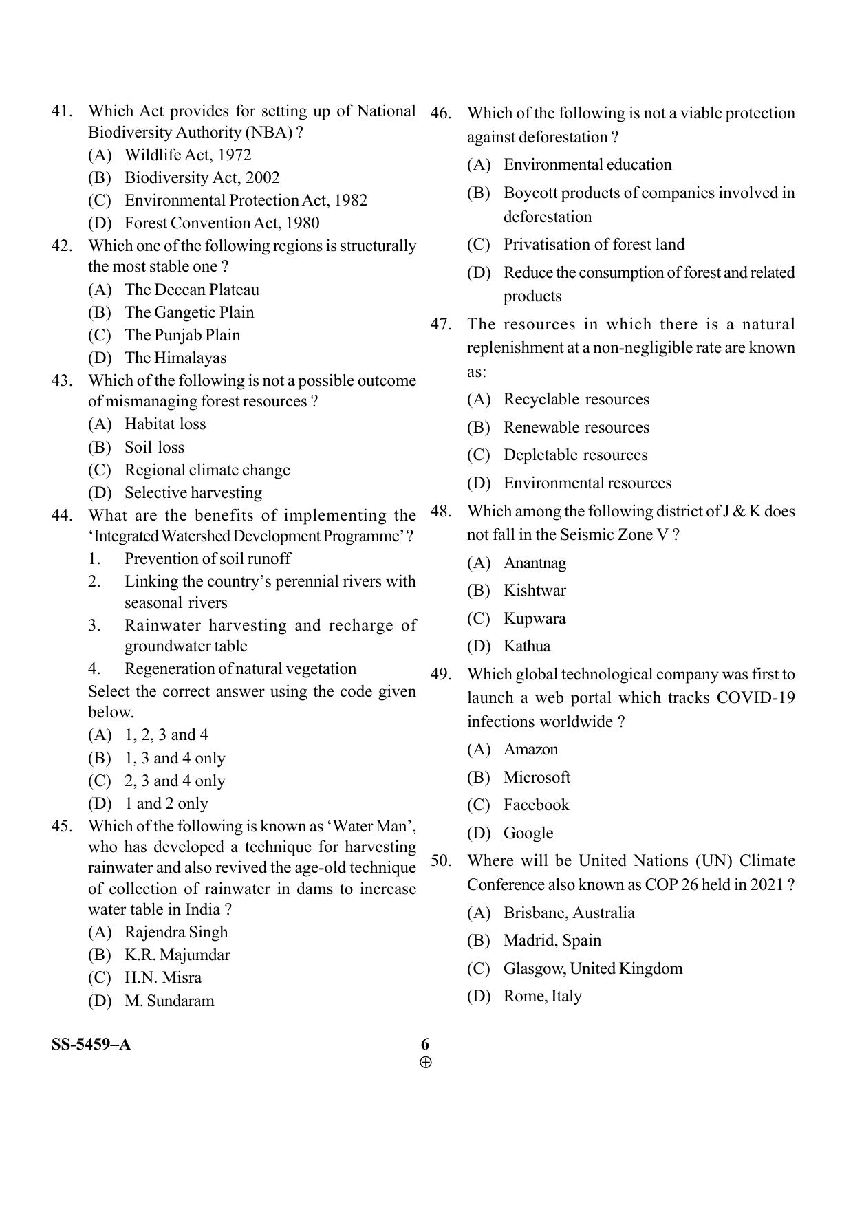 KUET 2023 M.Sc. Disaster Management Question Paper - Page 25