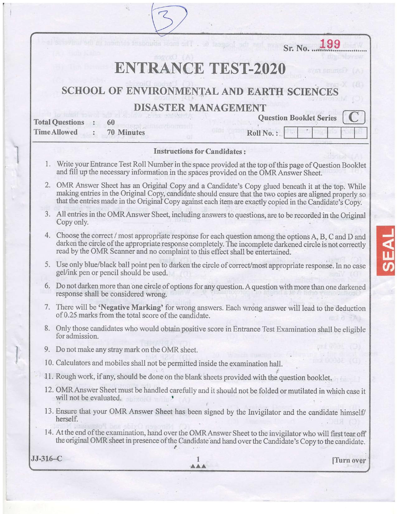 KUET 2023 M.Sc. Disaster Management Question Paper - Page 28