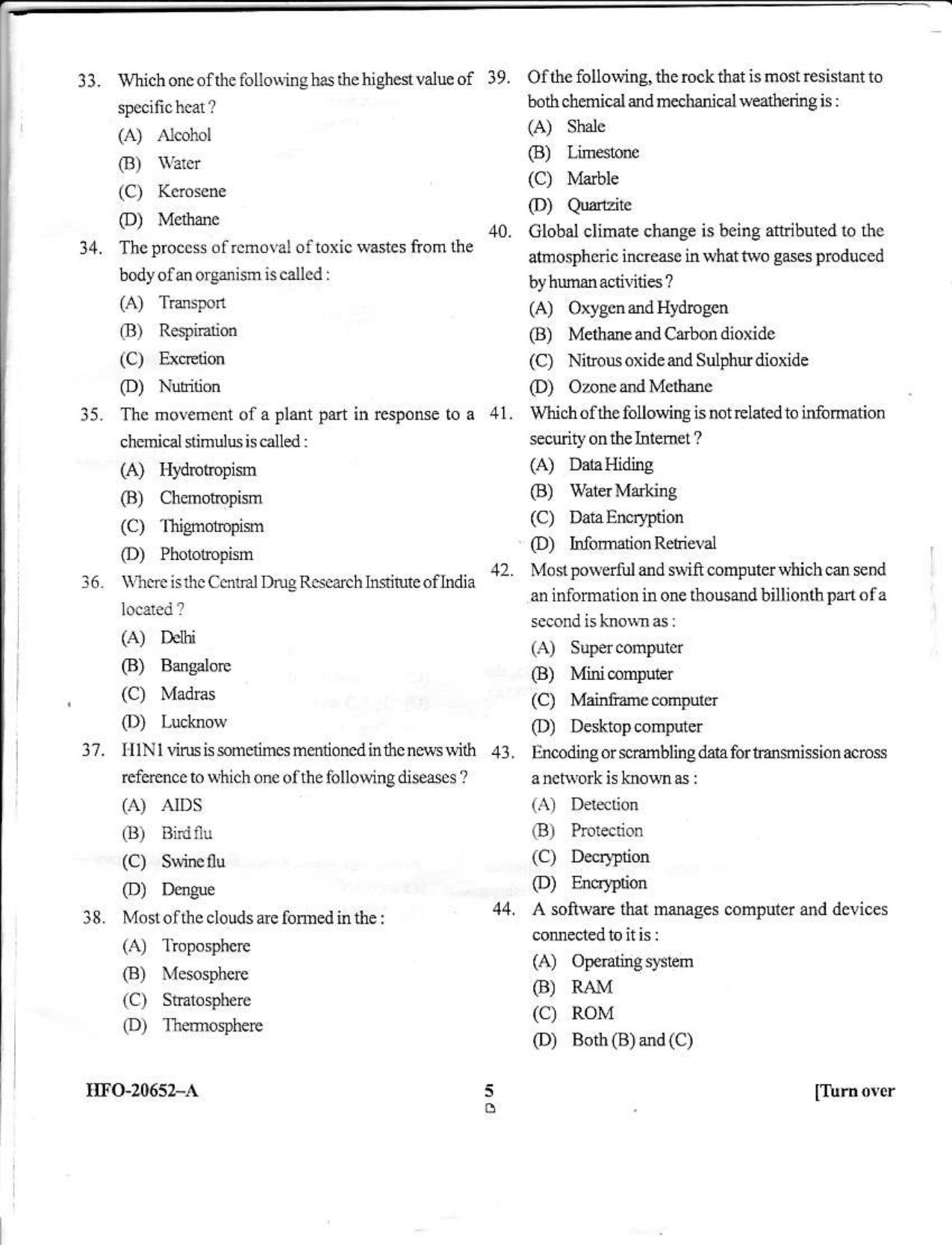 KUET 2023 M.Sc. Disaster Management Question Paper - Page 38