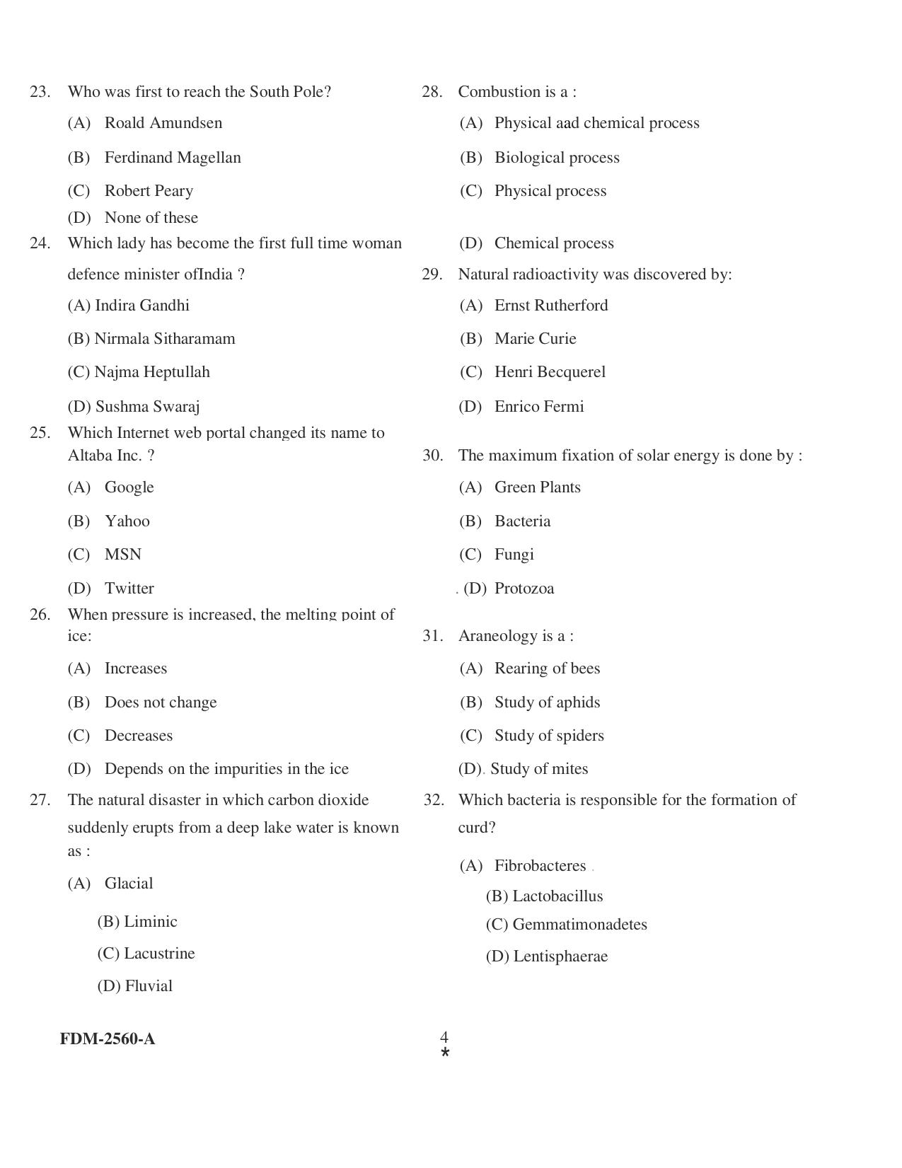 KUET 2023 M.Sc. Disaster Management Question Paper - Page 43