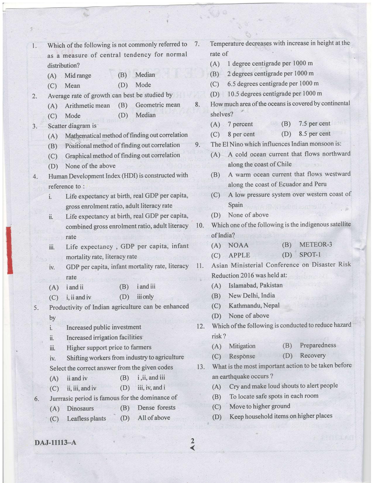 KUET 2023 M.Sc. Disaster Management Question Paper - Page 48