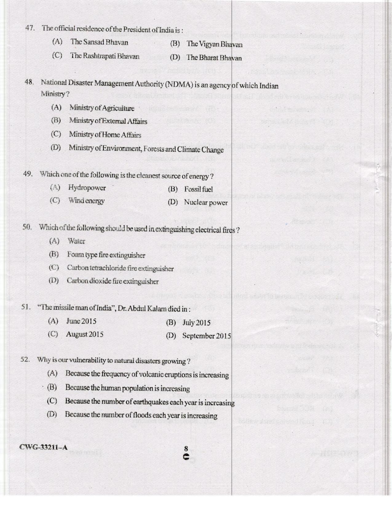 KUET 2023 M.Sc. Disaster Management Question Paper - Page 59