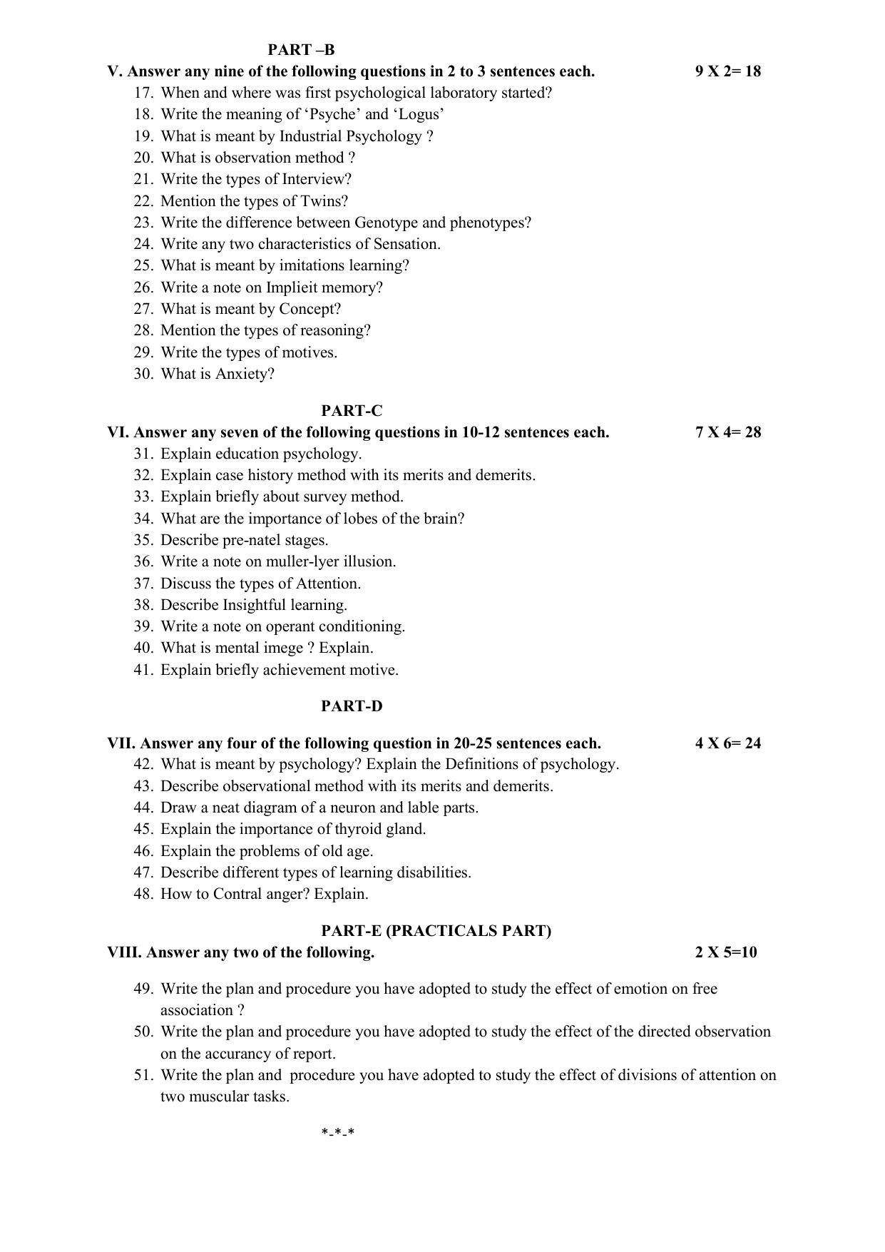 Karnataka 1st PUC PSYCHOLOGY Model Question Paper - Page 6