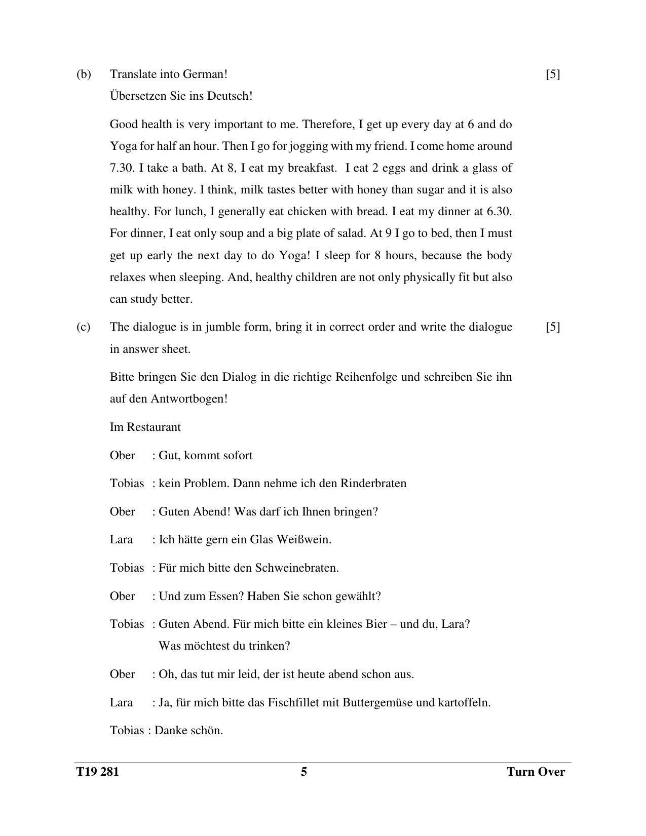 ISC Class 12 2019 German Question Paper - Page 5