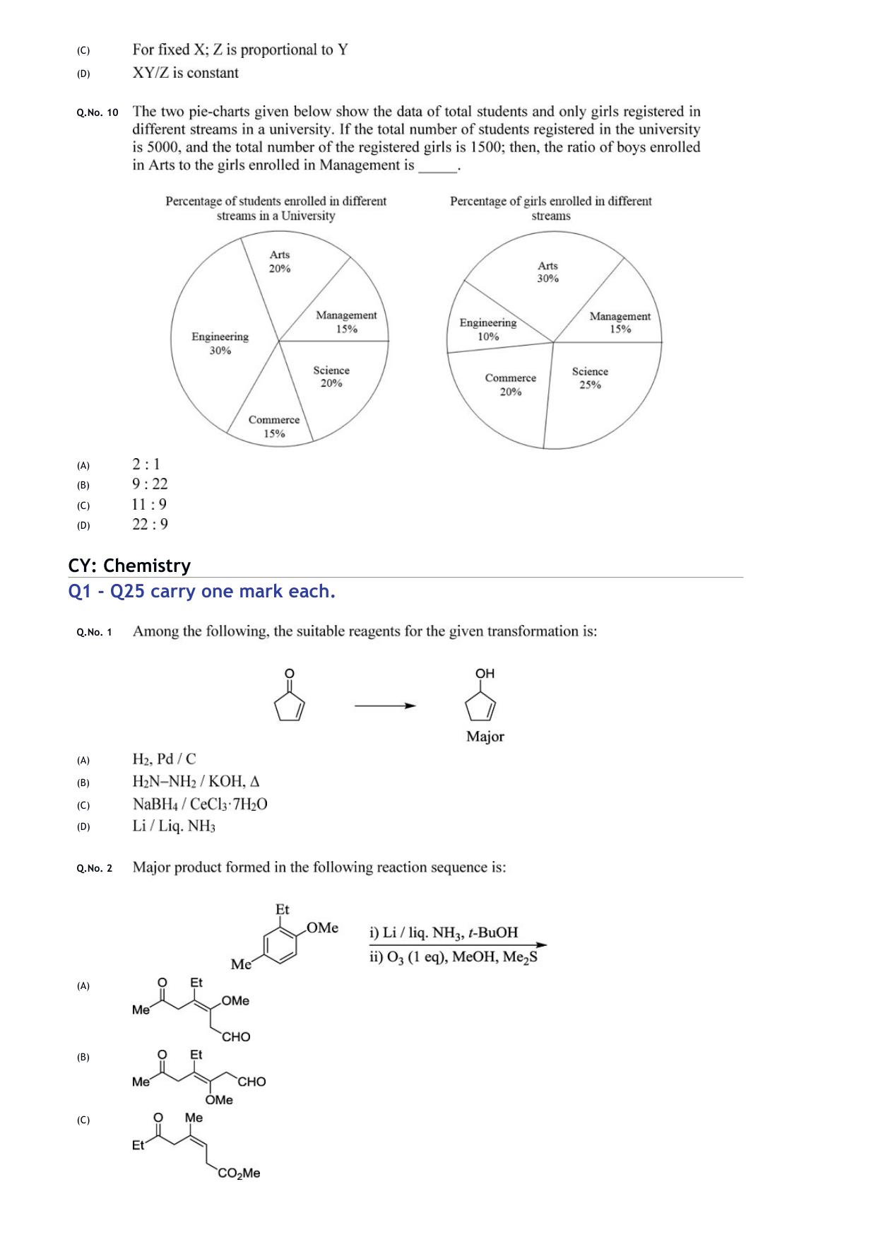 GATE 2020 Chemistry (CY) Question Paper - Page 3