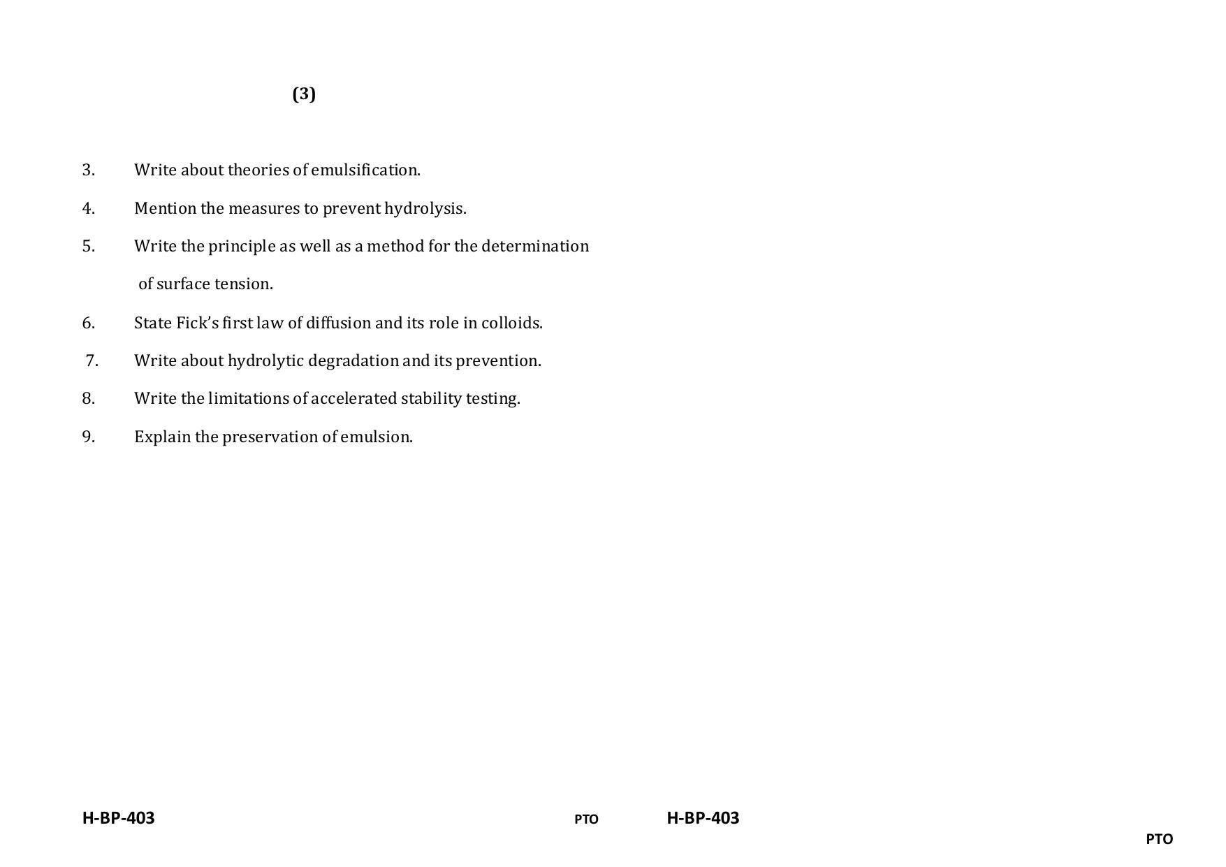 Sarguja University Question Paper July-2022 : Bachelor Of Pharmacy(Sem.-IV) Physical Pharmaceutics-II Paper 1 - Page 2