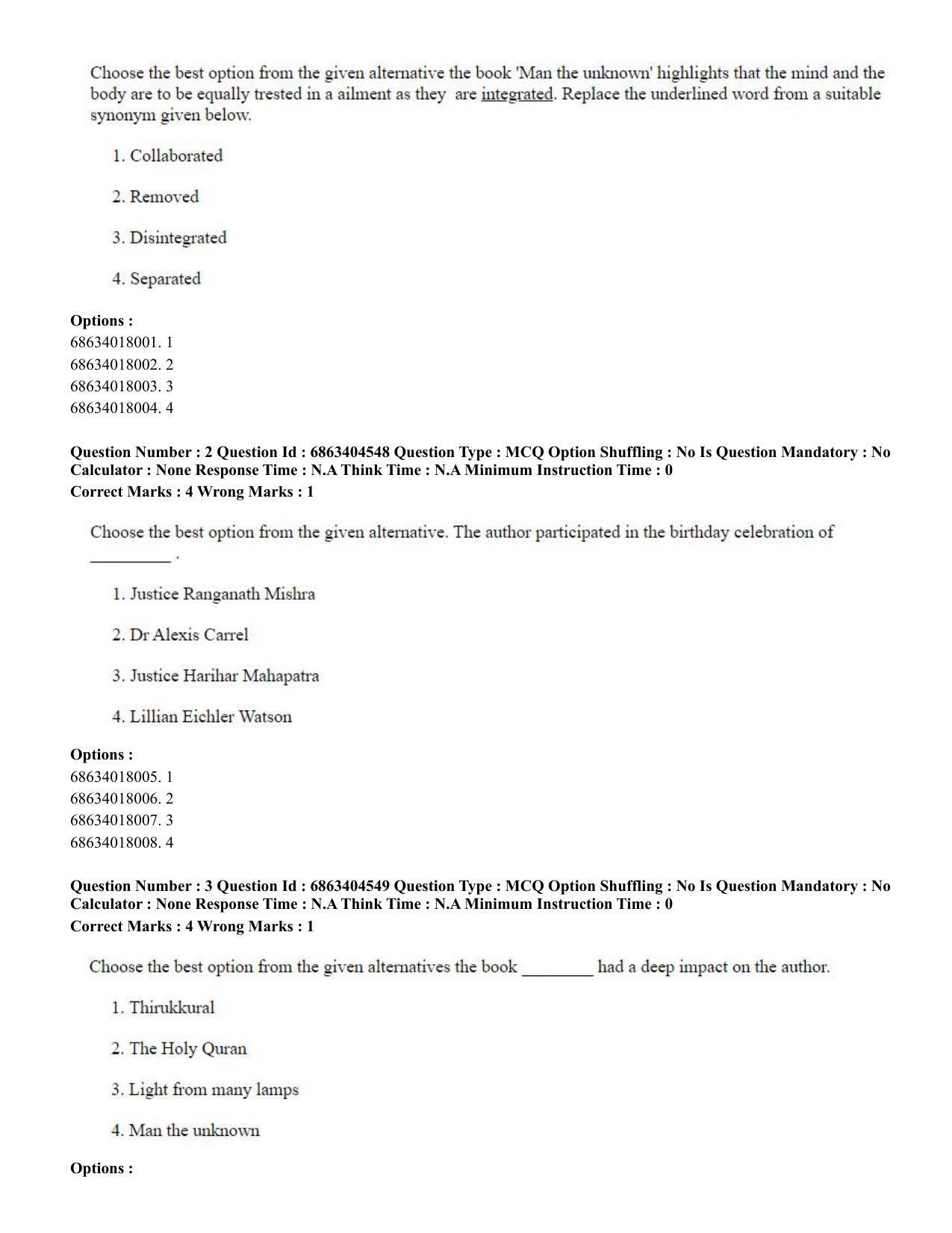 CUET PG 2023: SCQP20 – Medical Laboratory Technology (Eng.) - Shift 1 (5-06-2023) Question Paper - Page 5