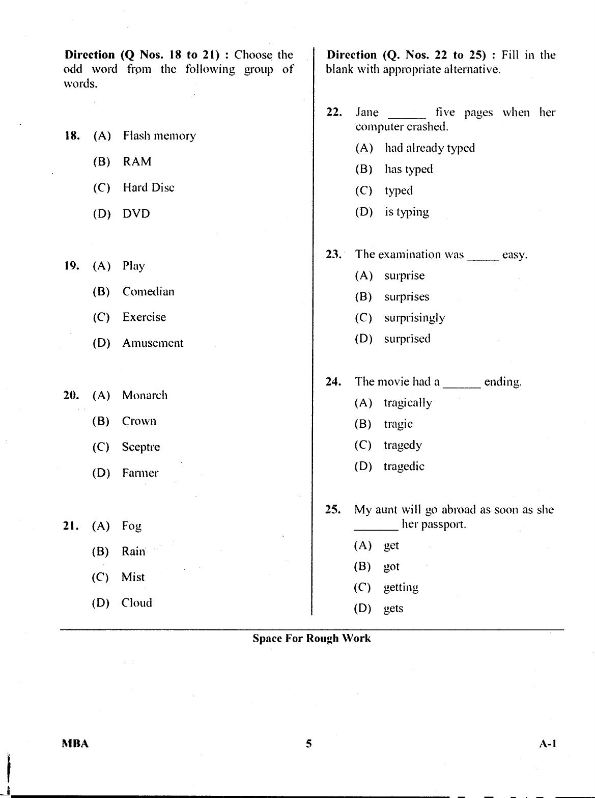 Karnataka PGCET 2017 MBA Question Paper - Page 4