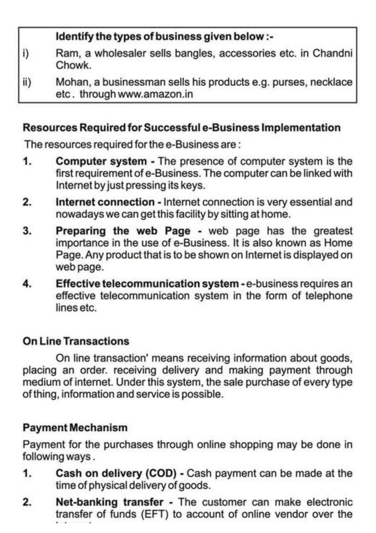 Class 11 Notes, Question & Practice Paper - Business Studies (Topic 5 : Emerging Modes of Business) - Page 6