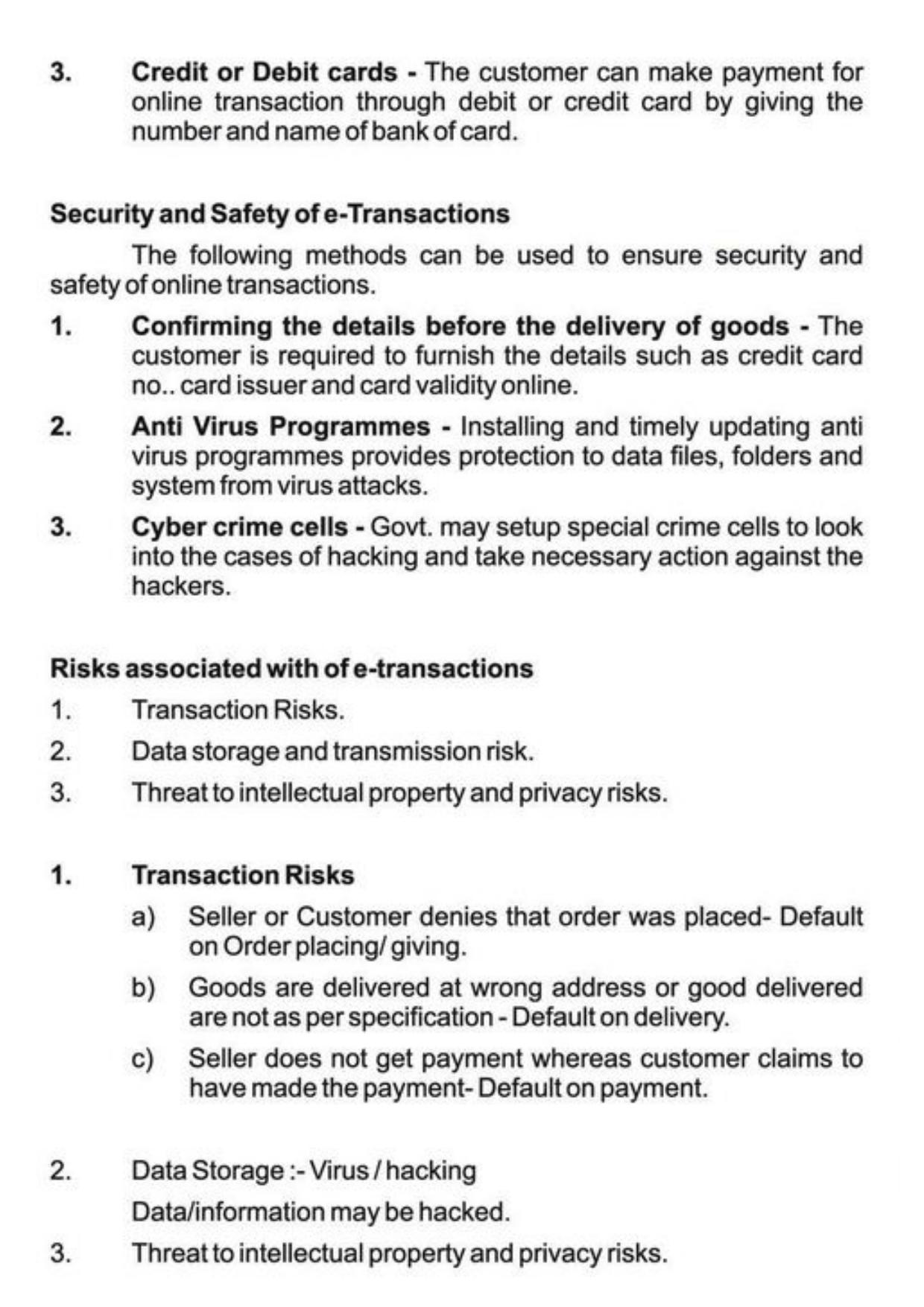 Class 11 Notes, Question & Practice Paper - Business Studies (Topic 5 : Emerging Modes of Business) - Page 7