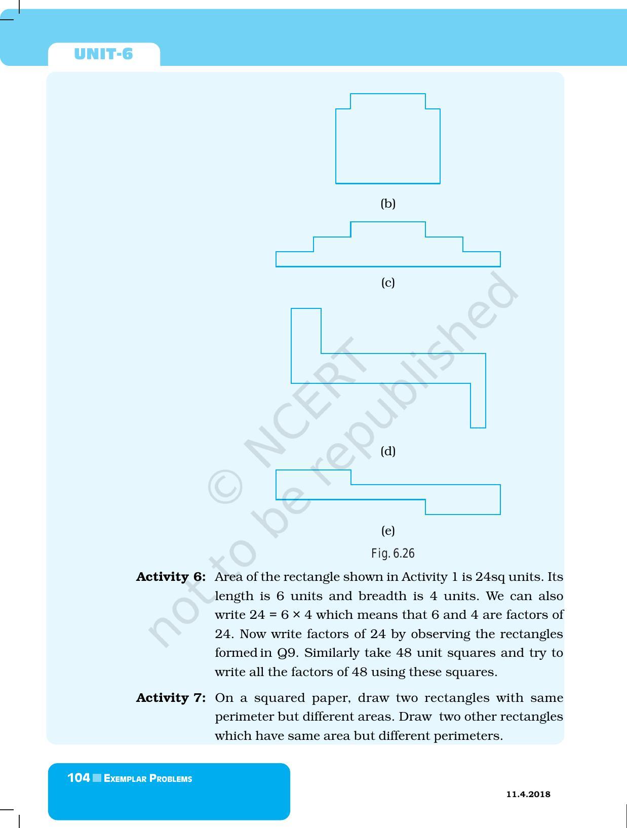 NCERT Exemplar Book for Class 6 Maths: Chapter 6-Mensuration - Page 16