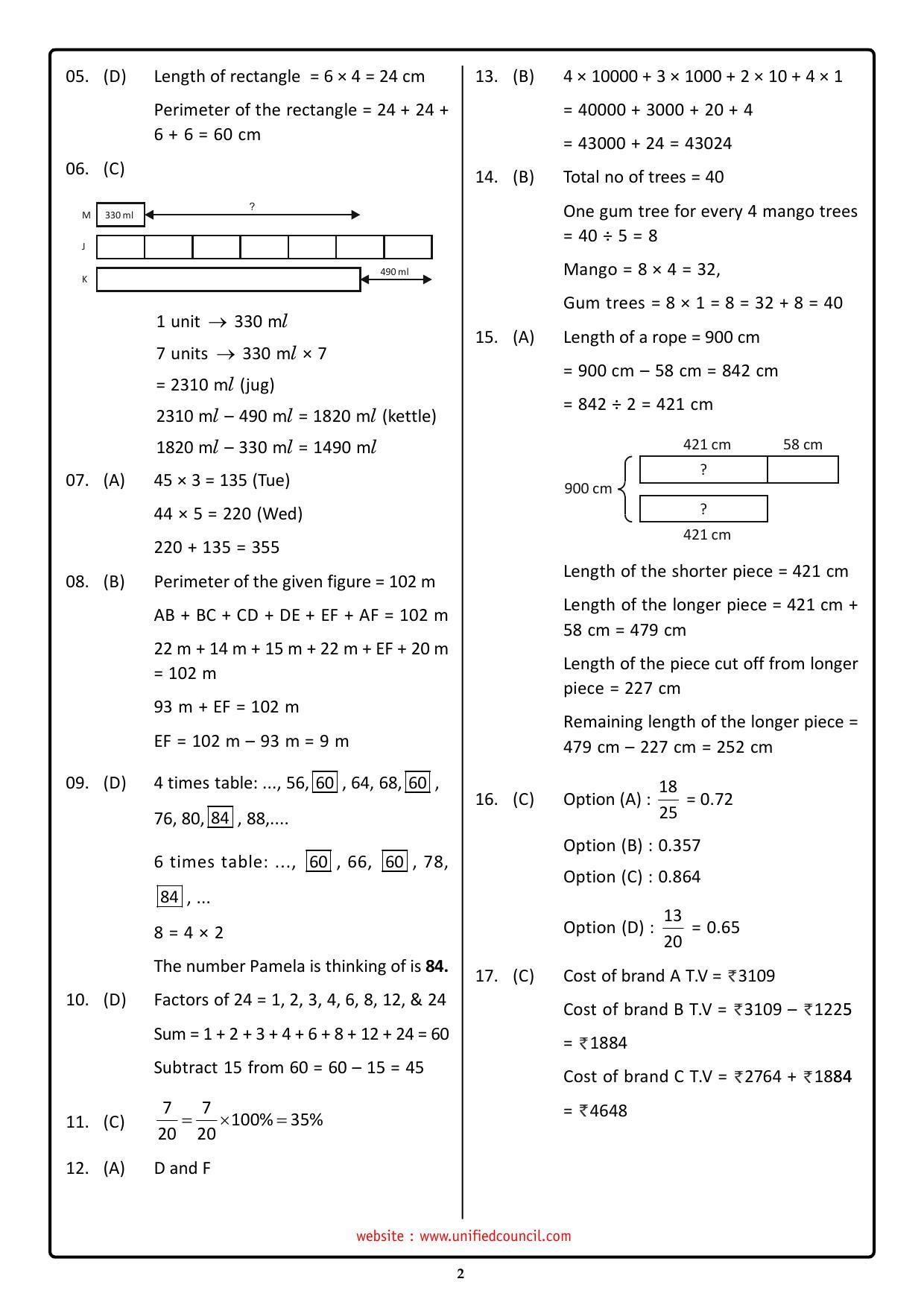 NSTSE 2023 Class 5 Answer Key (Paper Code 487) - Page 2