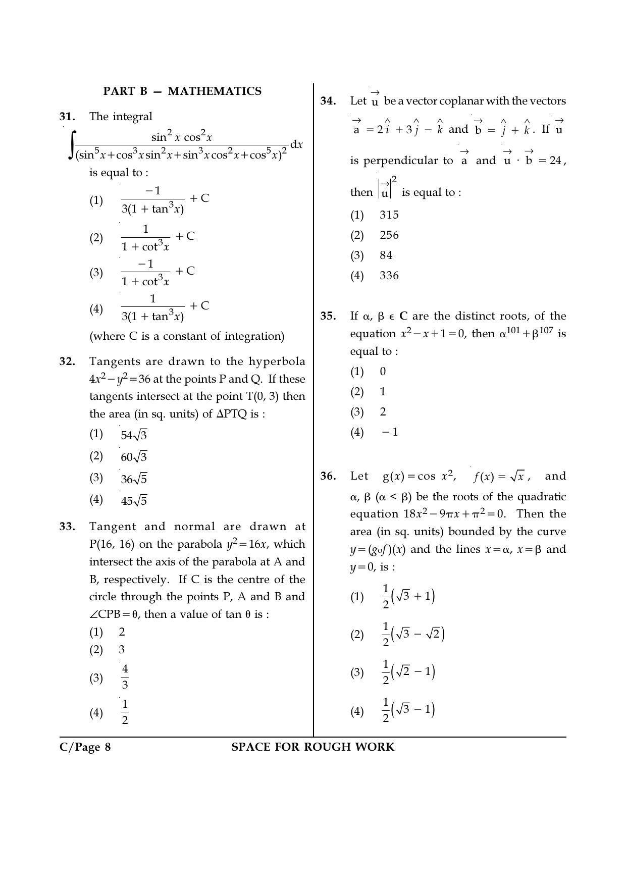 JEE Main 2018 Offline Question Paper: Set C - Page 8