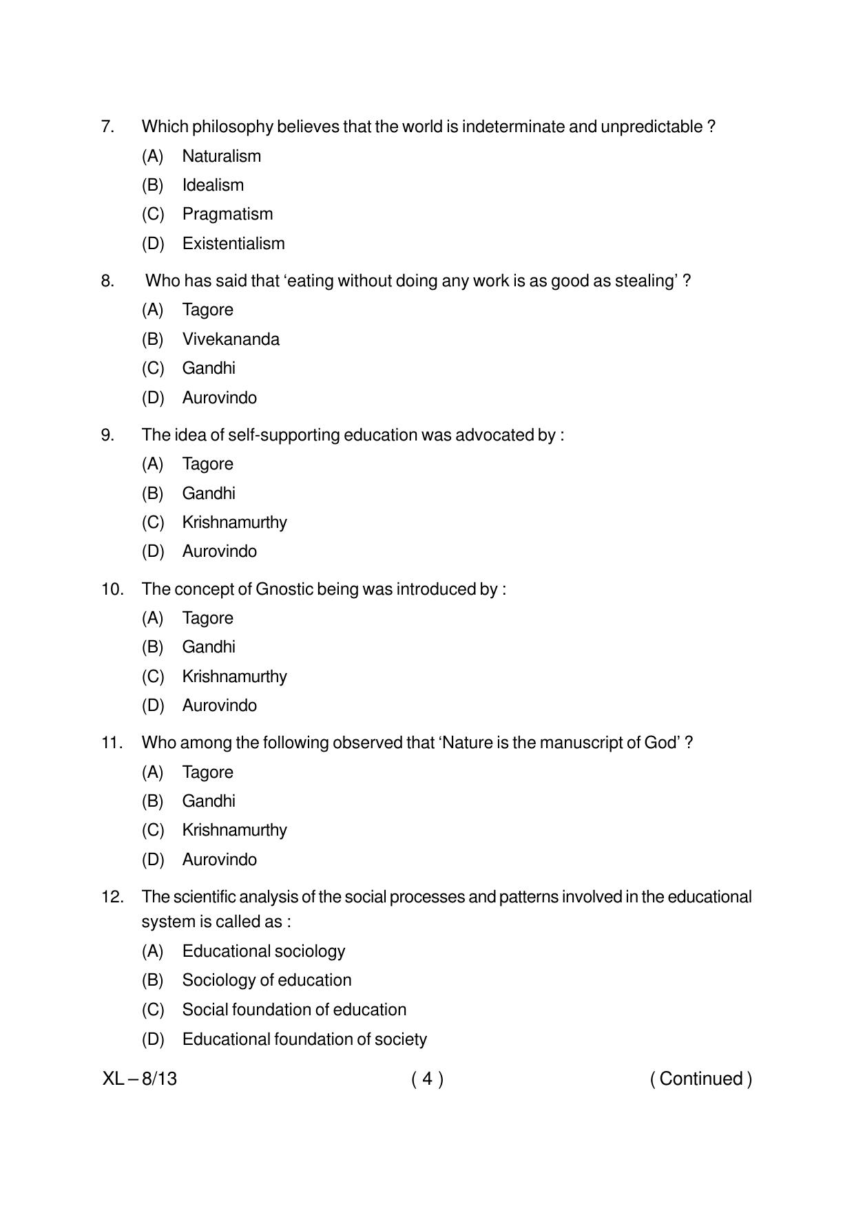 Odisha CPET EDUCATION 2020 Question Paper - Page 4