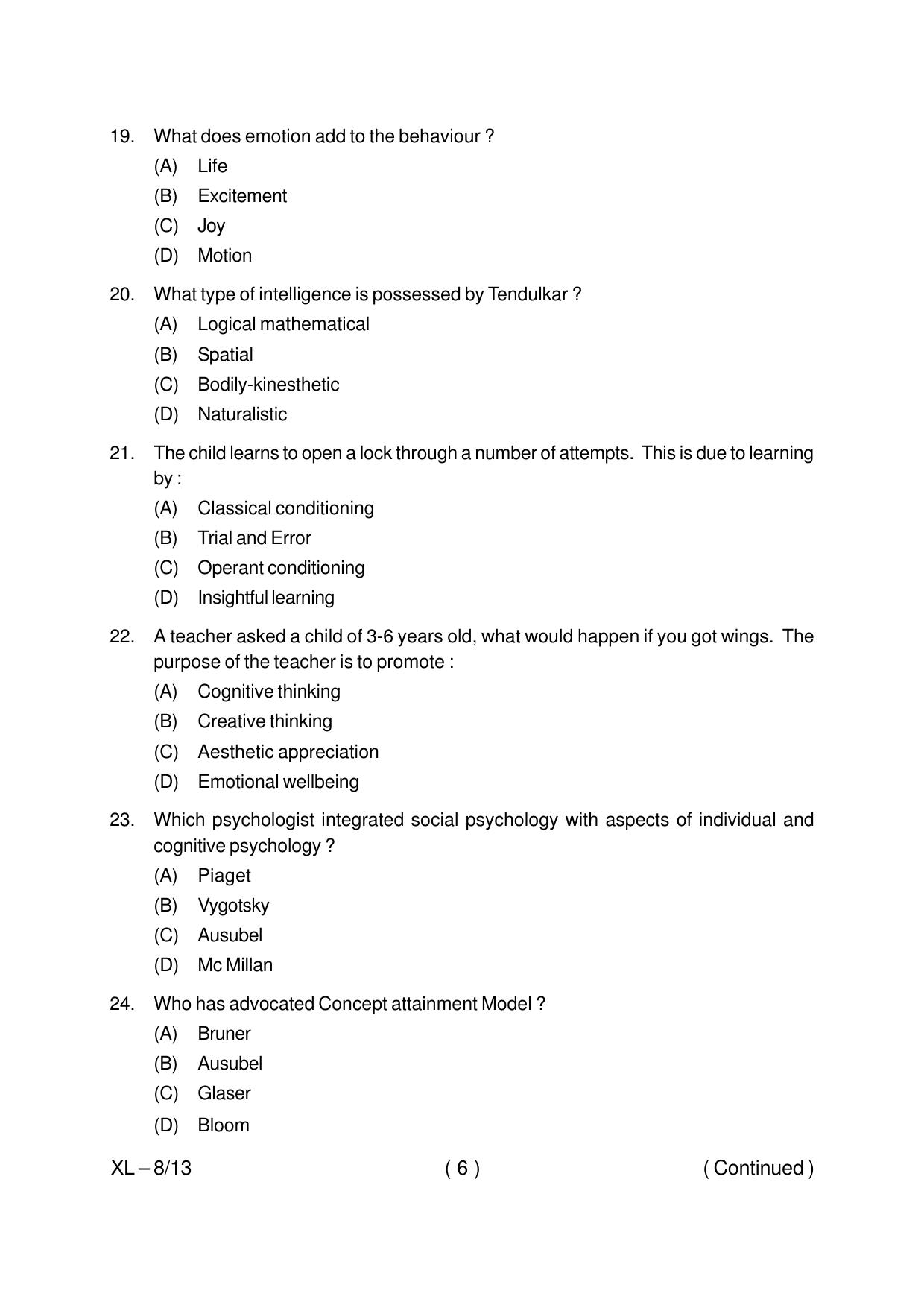 Odisha CPET EDUCATION 2020 Question Paper - Page 6