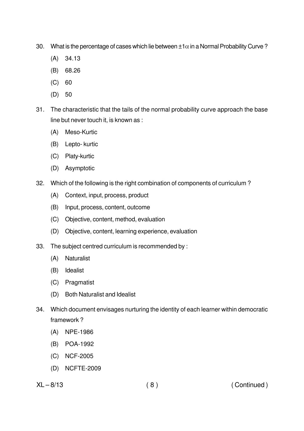 Odisha CPET EDUCATION 2020 Question Paper - Page 8