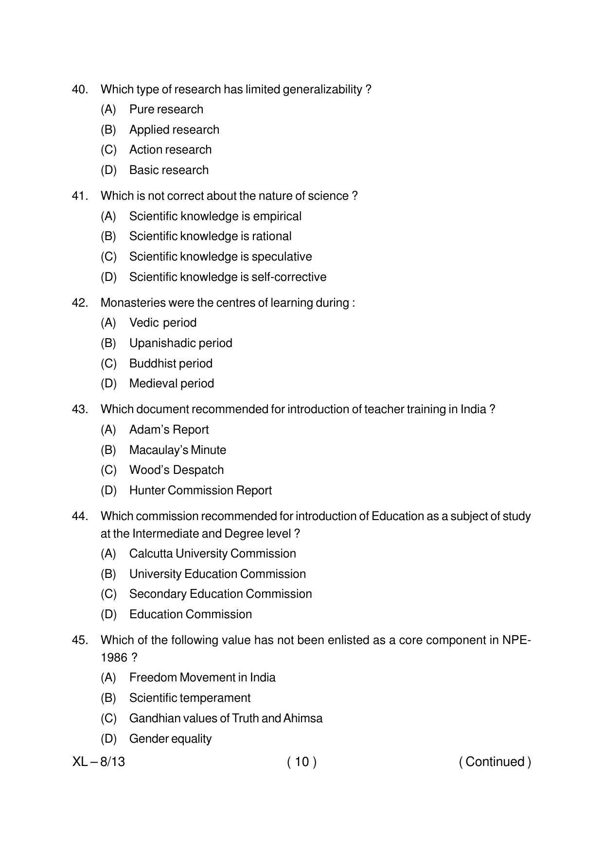 Odisha CPET EDUCATION 2020 Question Paper - Page 10