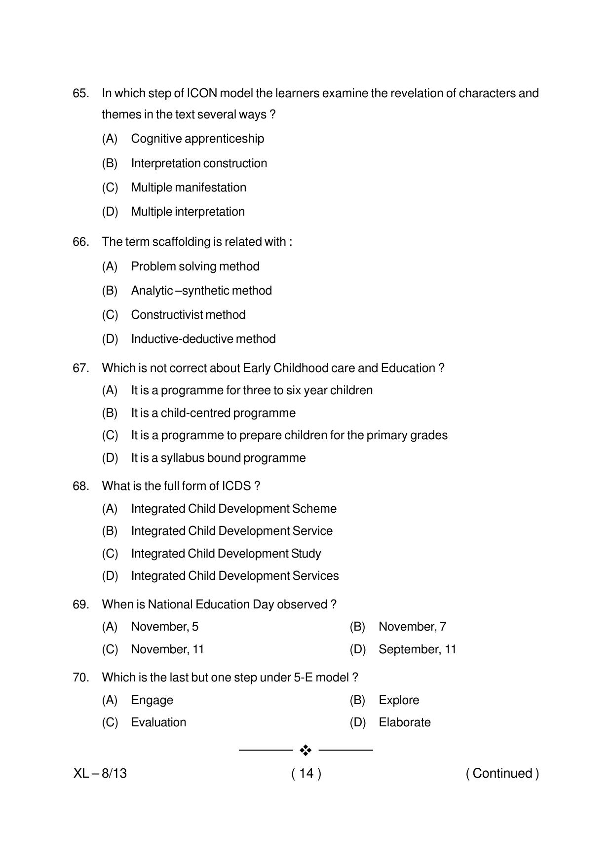 Odisha CPET EDUCATION 2020 Question Paper - Page 14