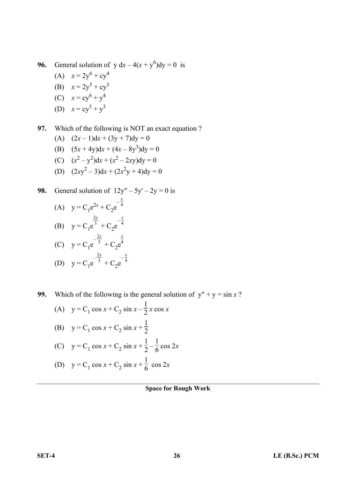 OJEE 2013 LE B.Sc PCM Set 4 Question Paper - Page 25