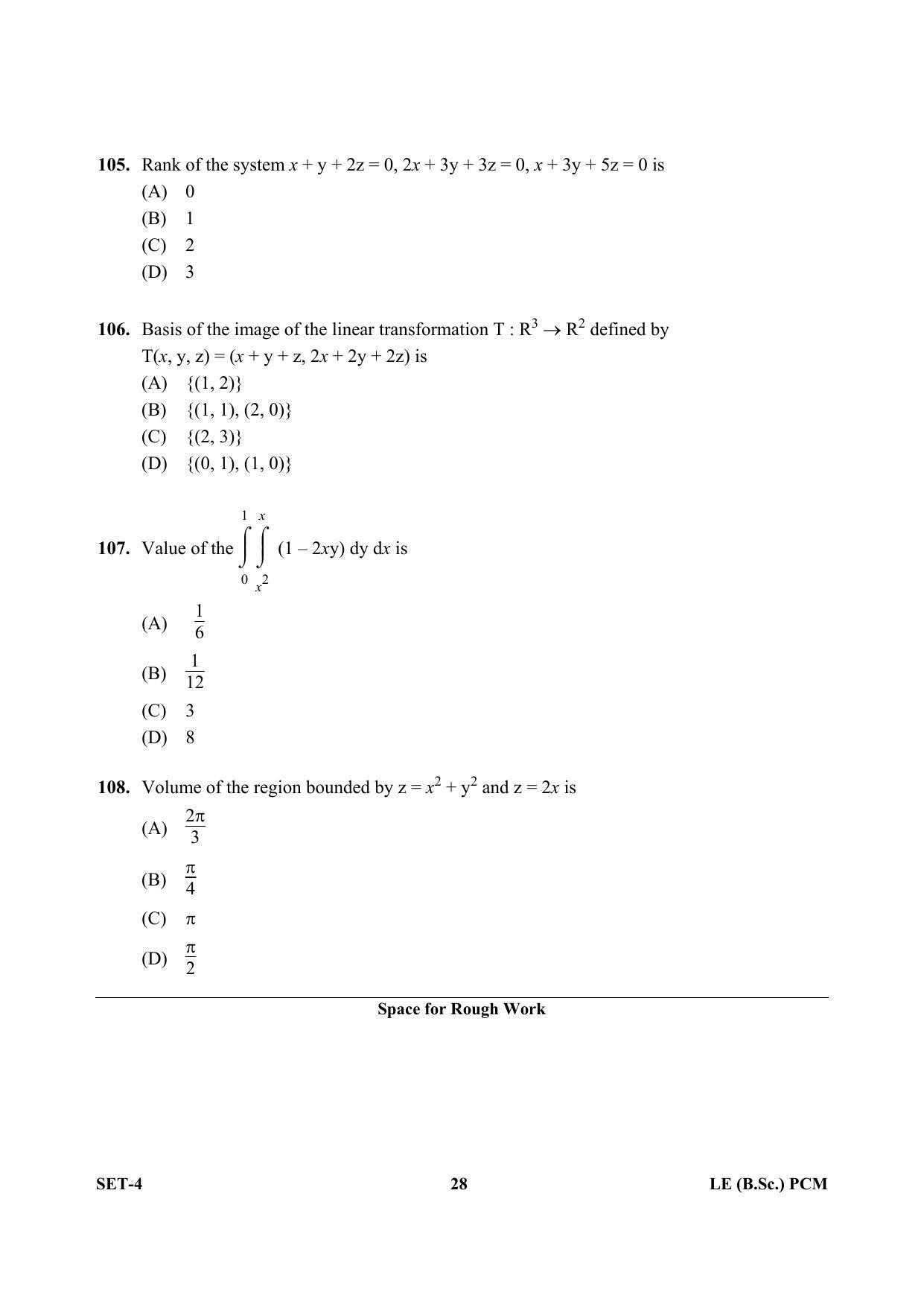OJEE 2013 LE B.Sc PCM Set 4 Question Paper - Page 27