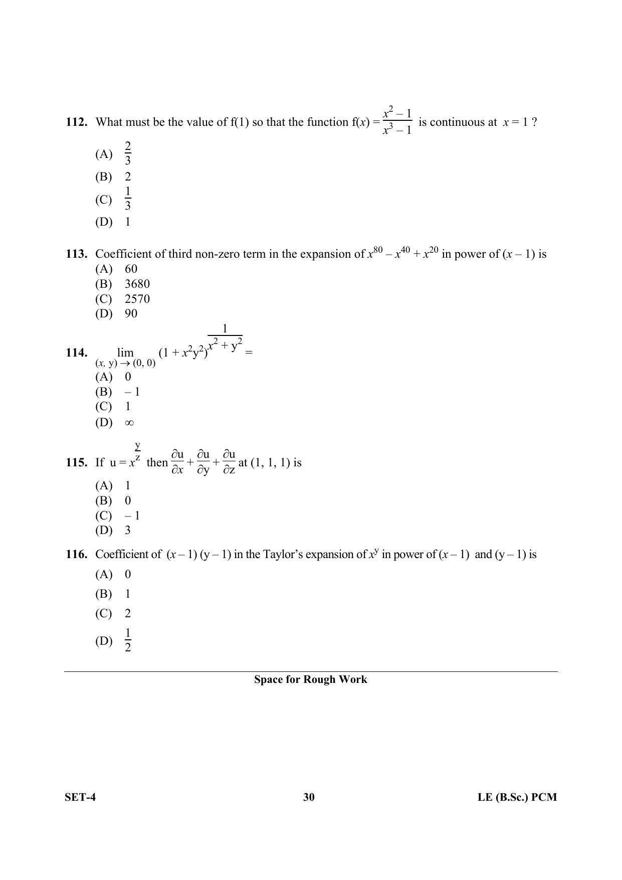 OJEE 2013 LE B.Sc PCM Set 4 Question Paper - Page 29