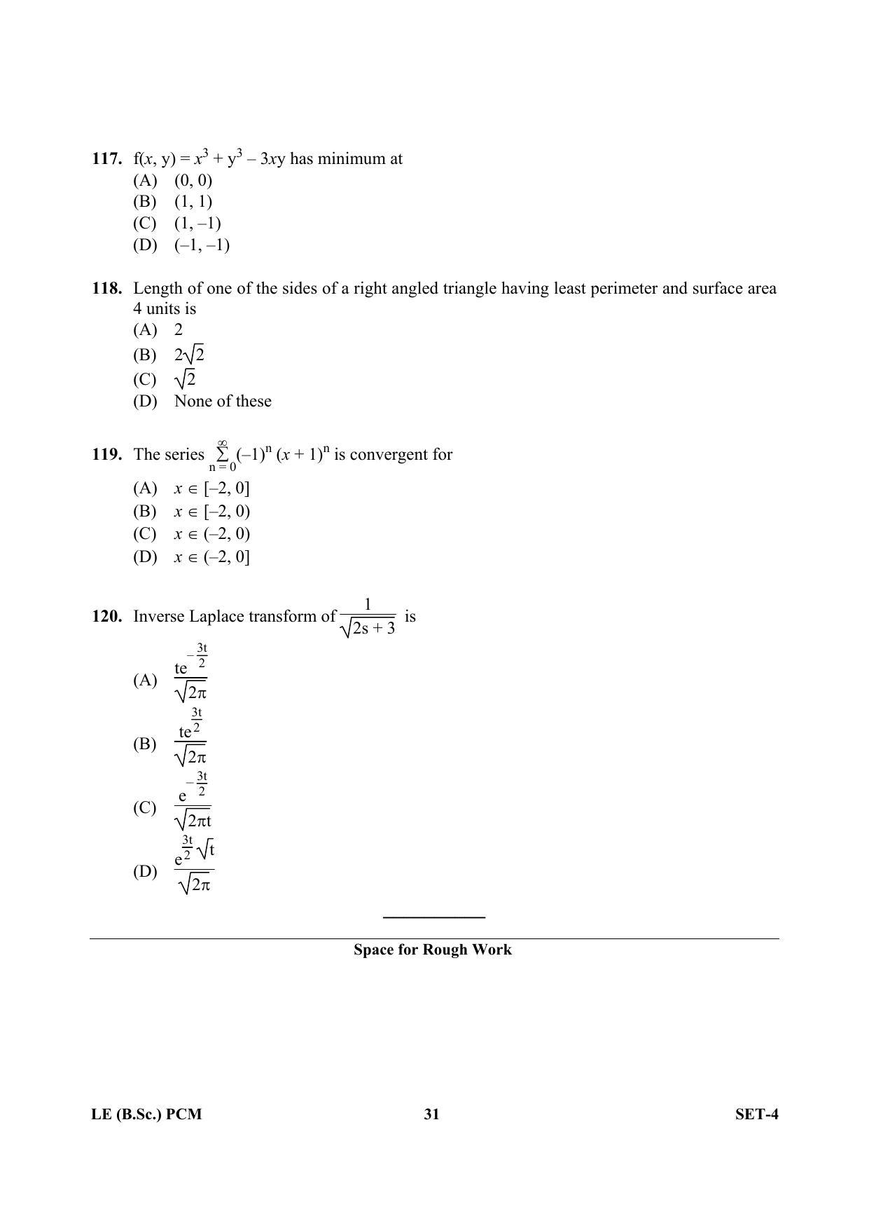 OJEE 2013 LE B.Sc PCM Set 4 Question Paper - Page 30