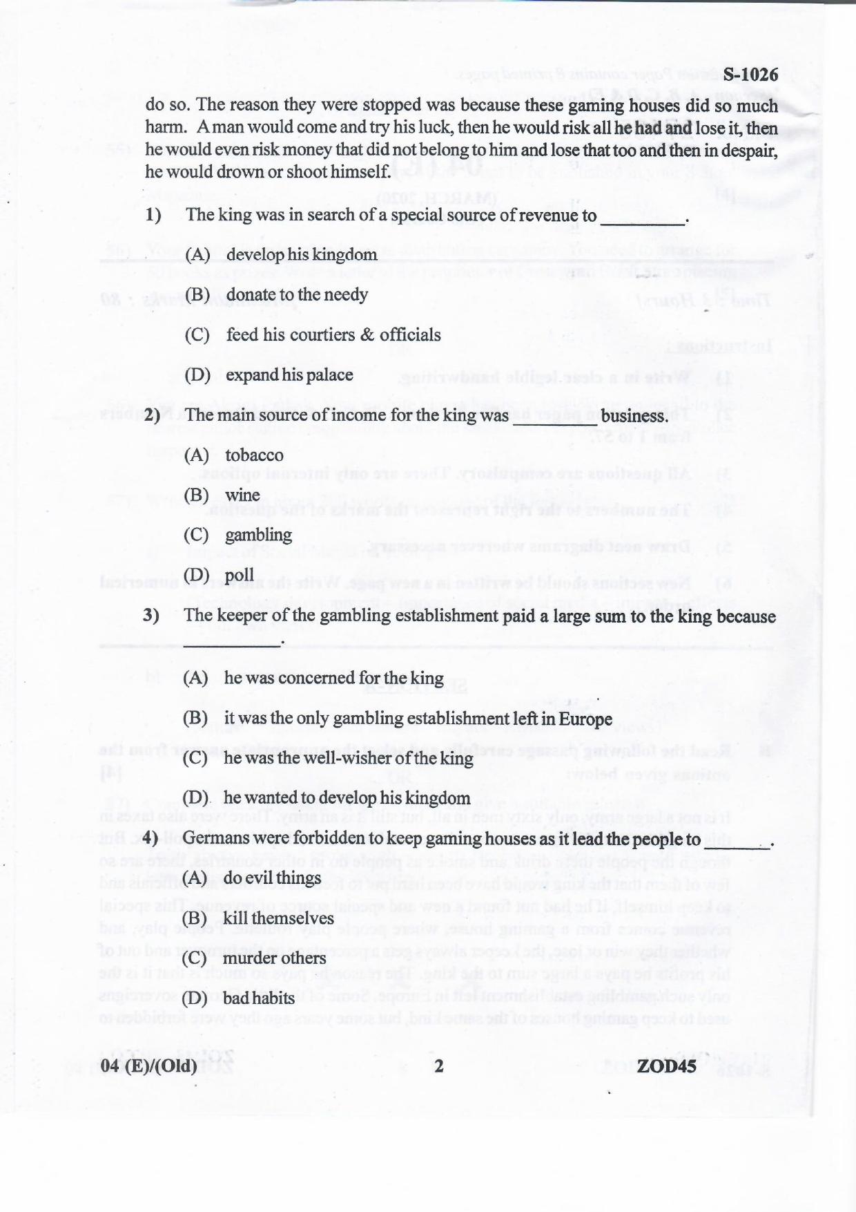 Gujarat Board Class 10th ENGLISH FL OLD Question Paper - Page 2