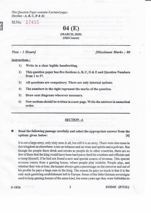 Gujarat Board Class 10th ENGLISH FL OLD Question Paper