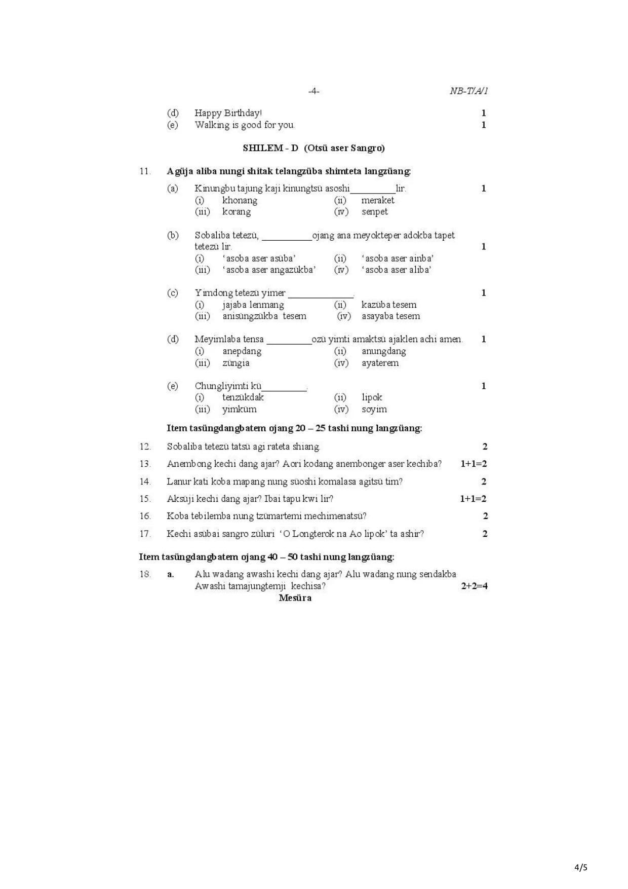 Nagaland Board Class 10 AO 2021 Question Paper - Page 4