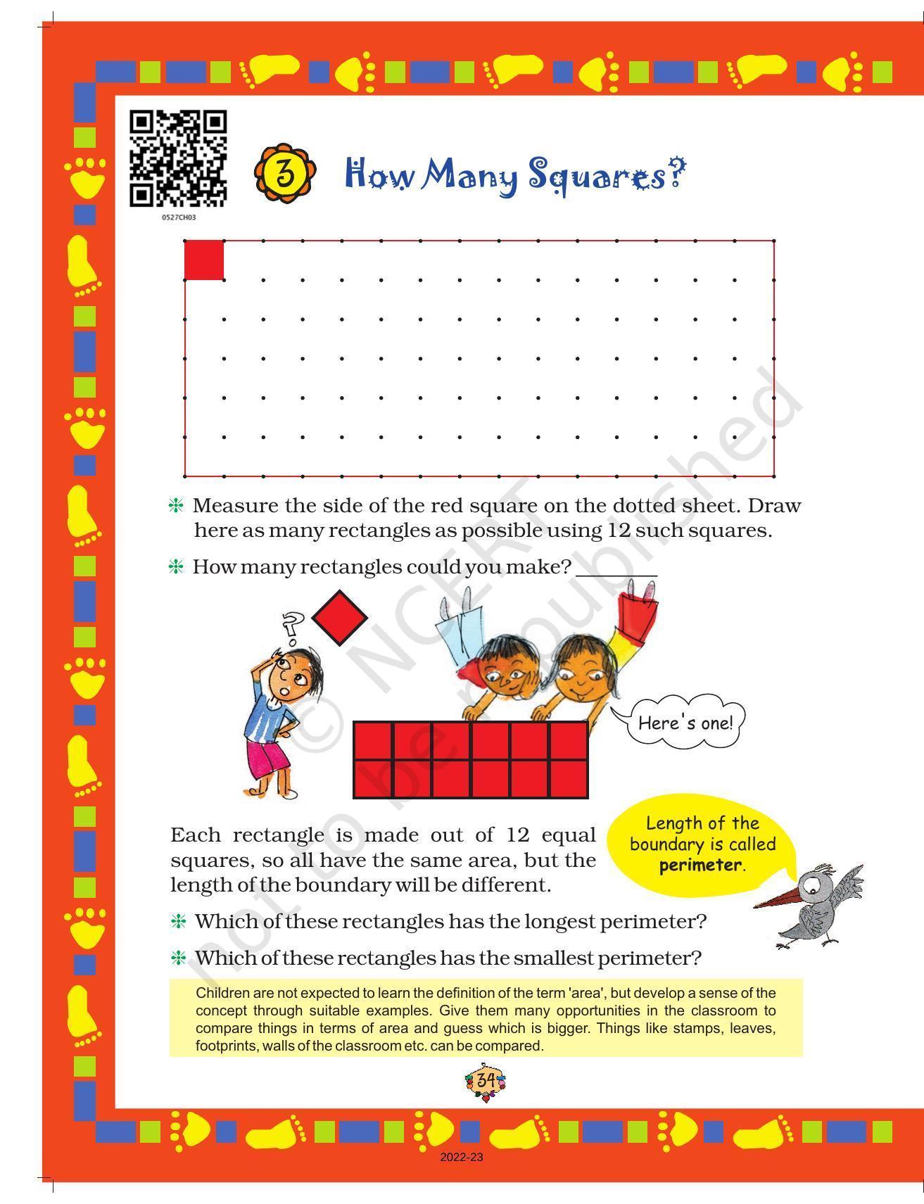 NCERT Book for Class 5 Maths Chapter 3 How Many Squares? - Page 1