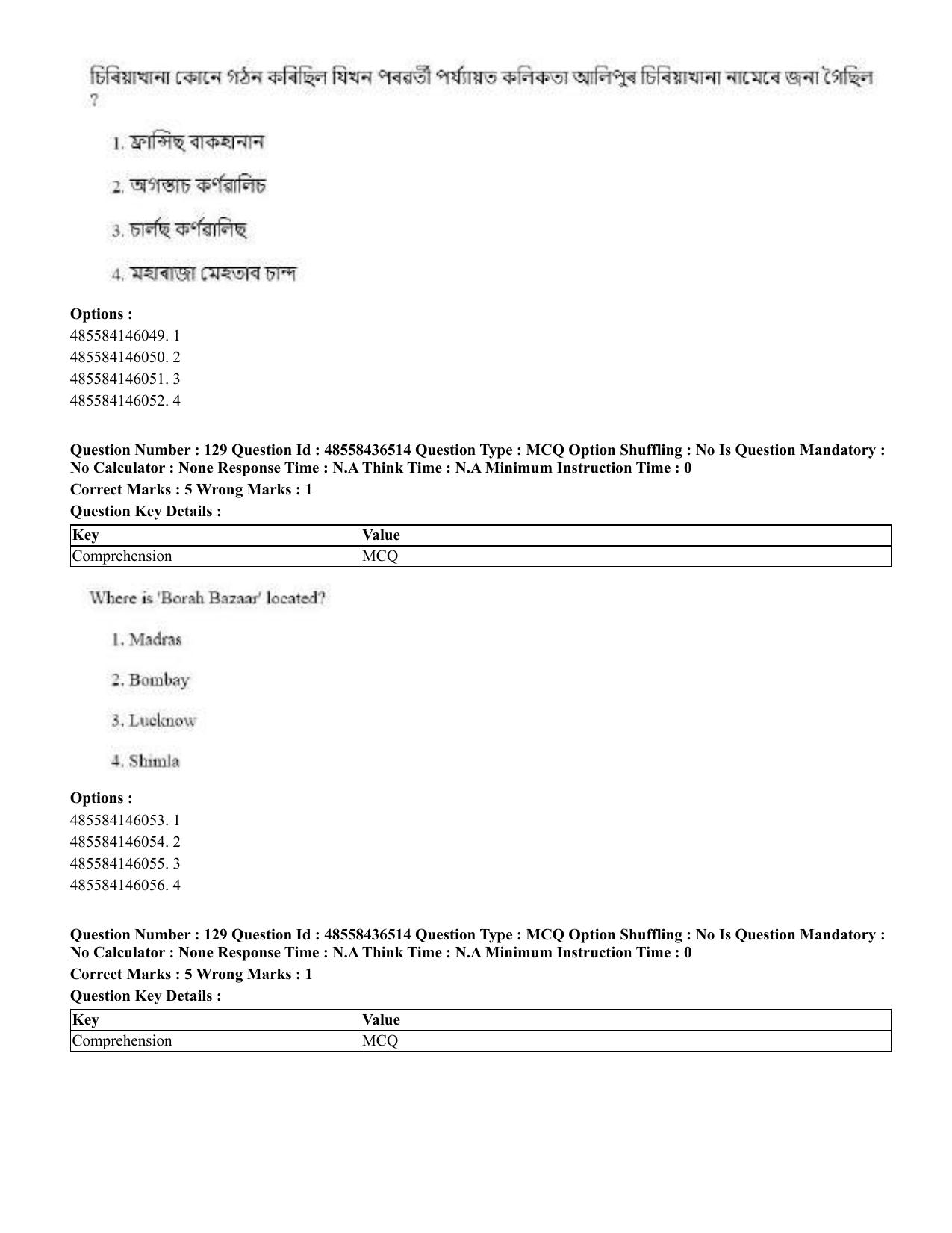 CUET 2023 English Assamese Shift 3 Question Papers - Page 153