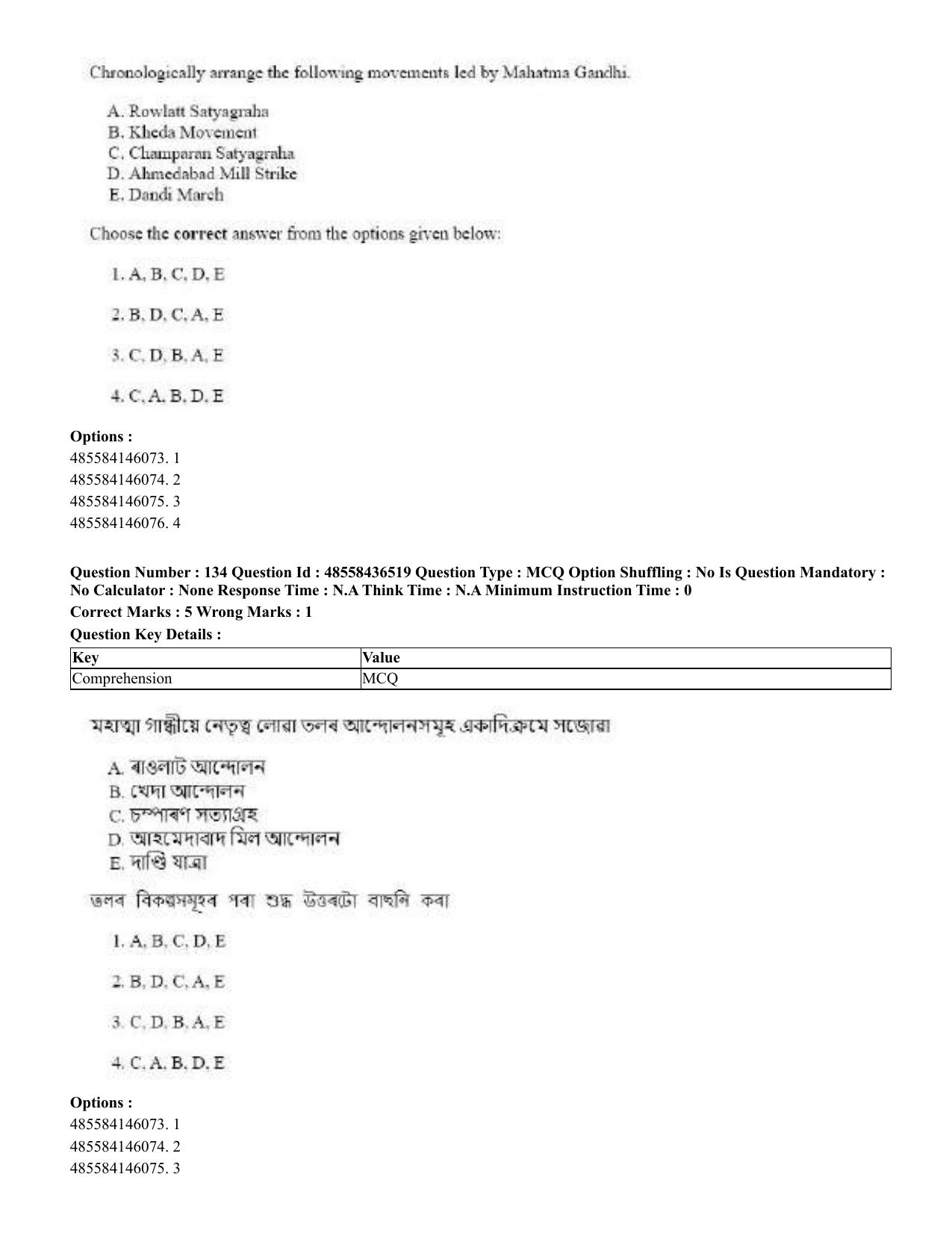 CUET 2023 English Assamese Shift 3 Question Papers - Page 159