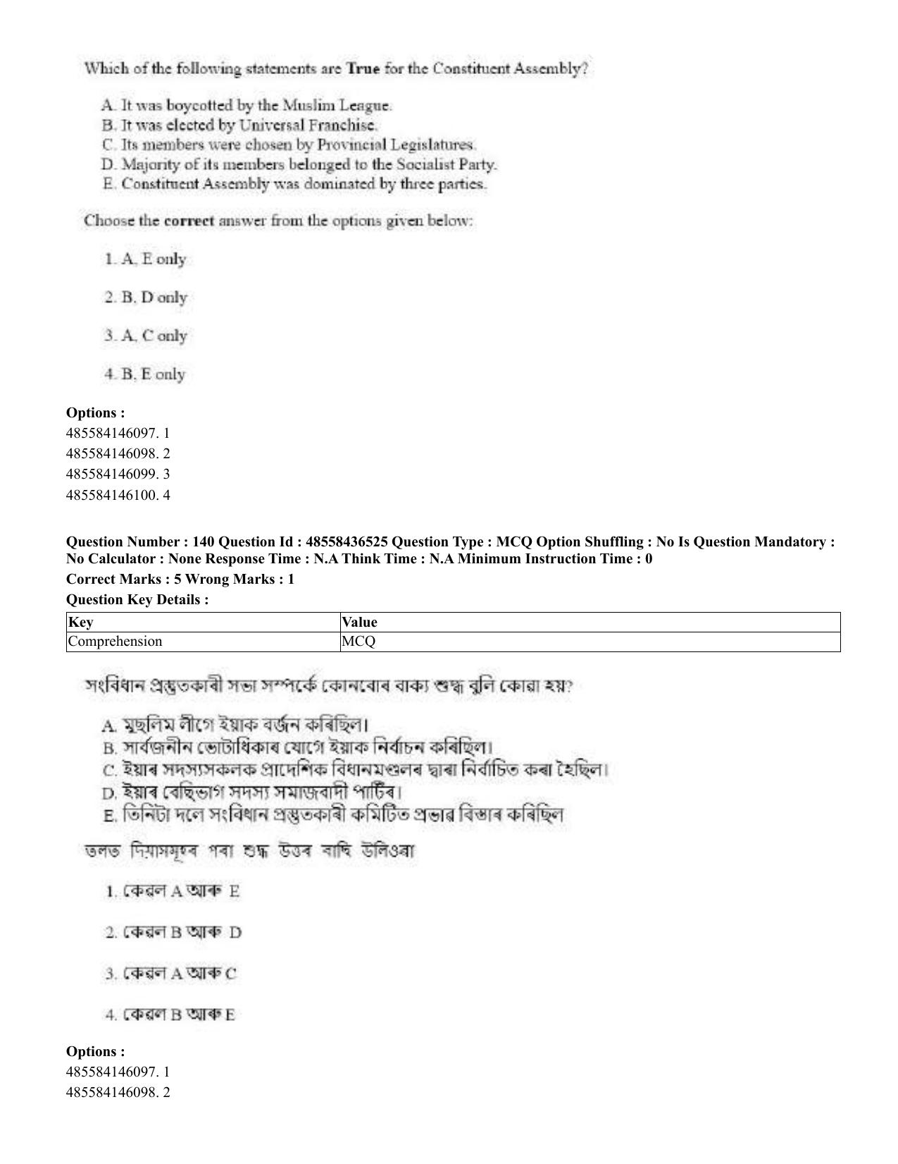 CUET 2023 English Assamese Shift 3 Question Papers - Page 166