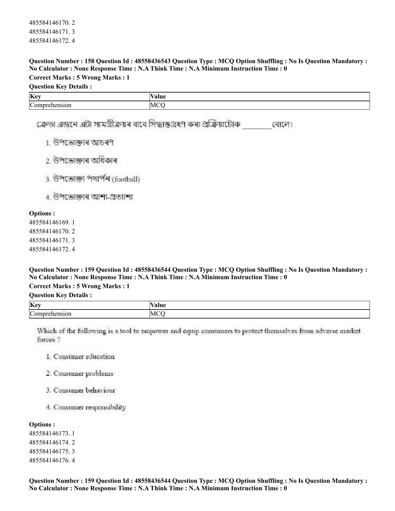 CUET 2023 English Assamese Shift 3 Question Papers - Page 192