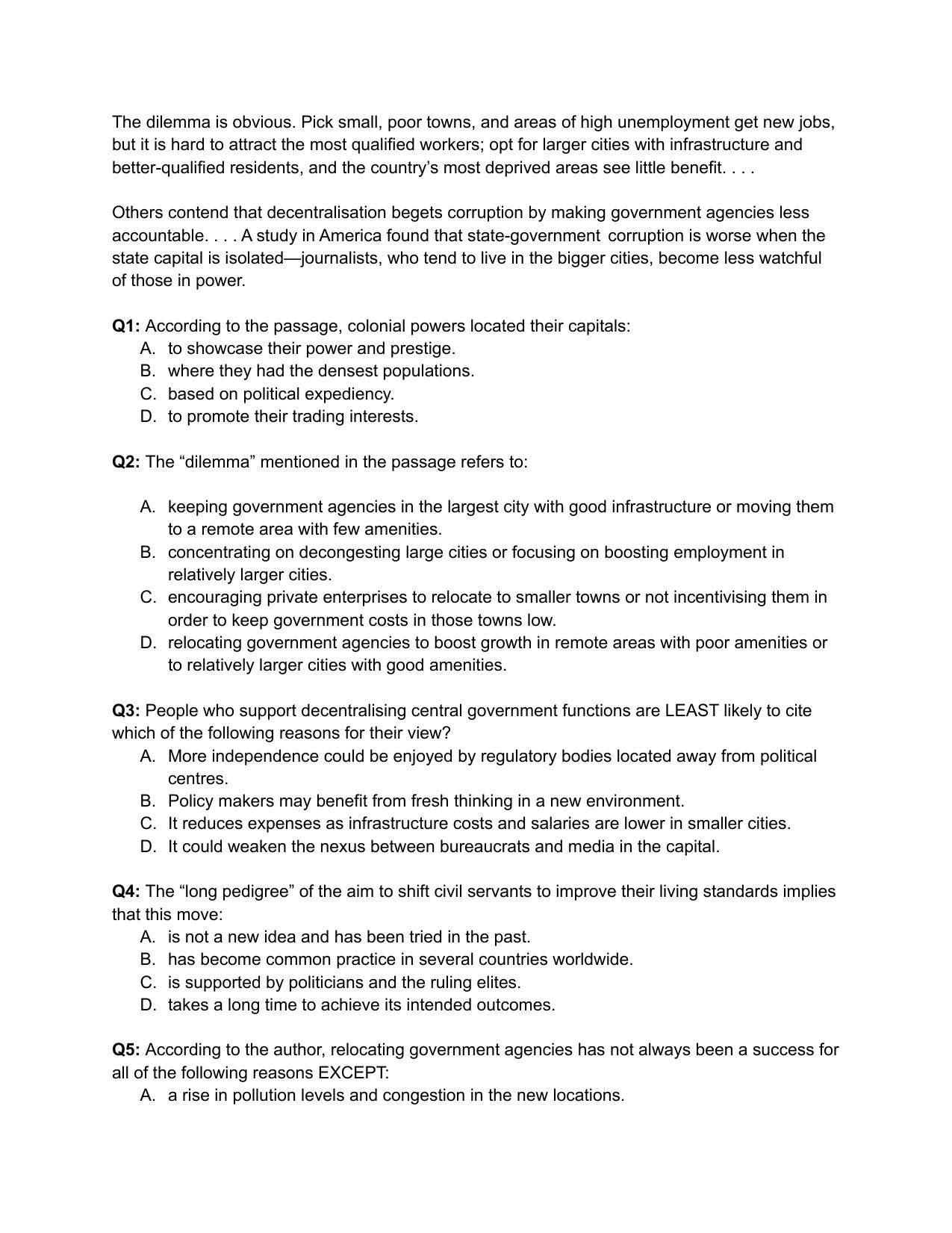 CAT 2019 CAT VARC Slot 2 Question Paper - Page 2