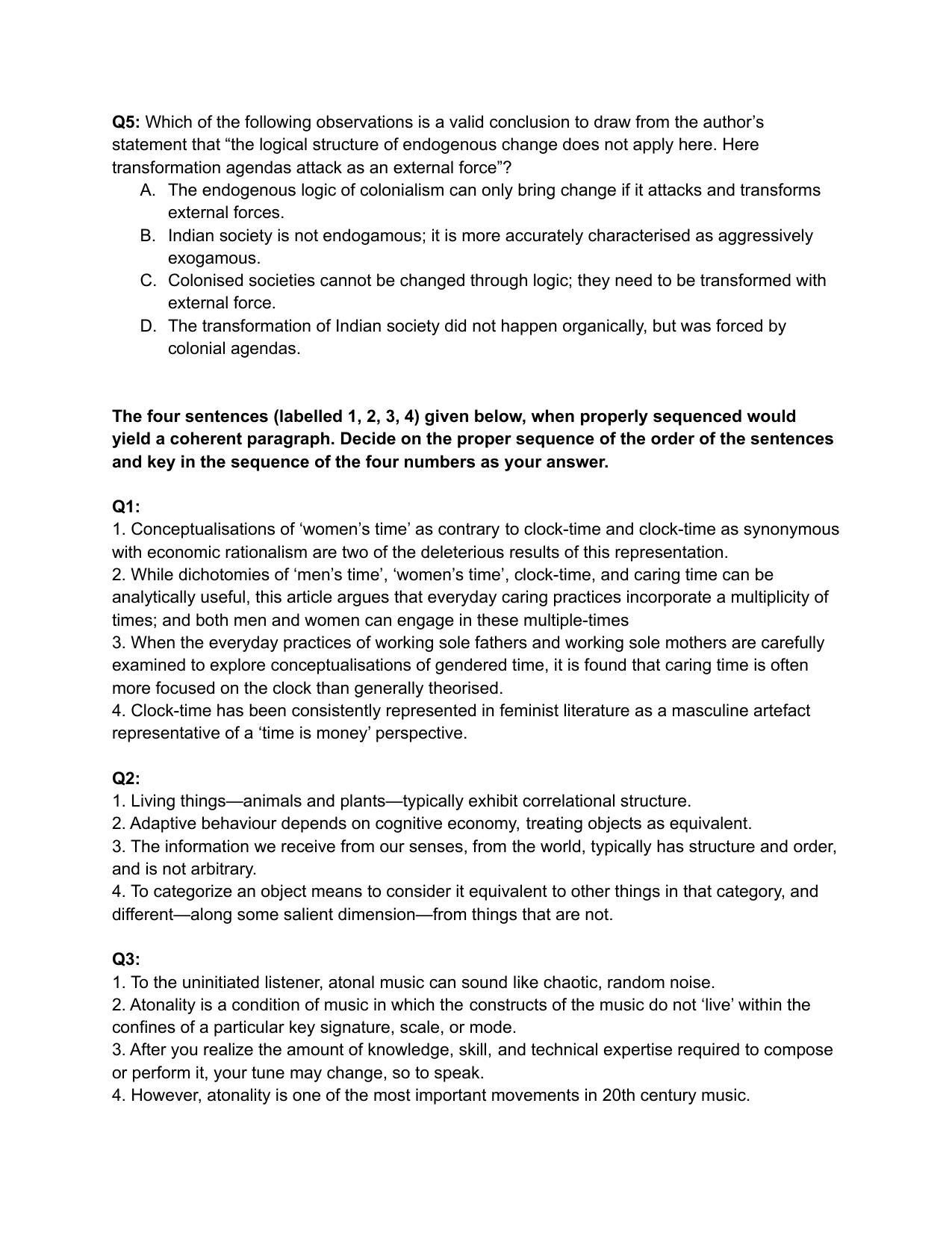 CAT 2019 CAT VARC Slot 2 Question Paper - Page 10