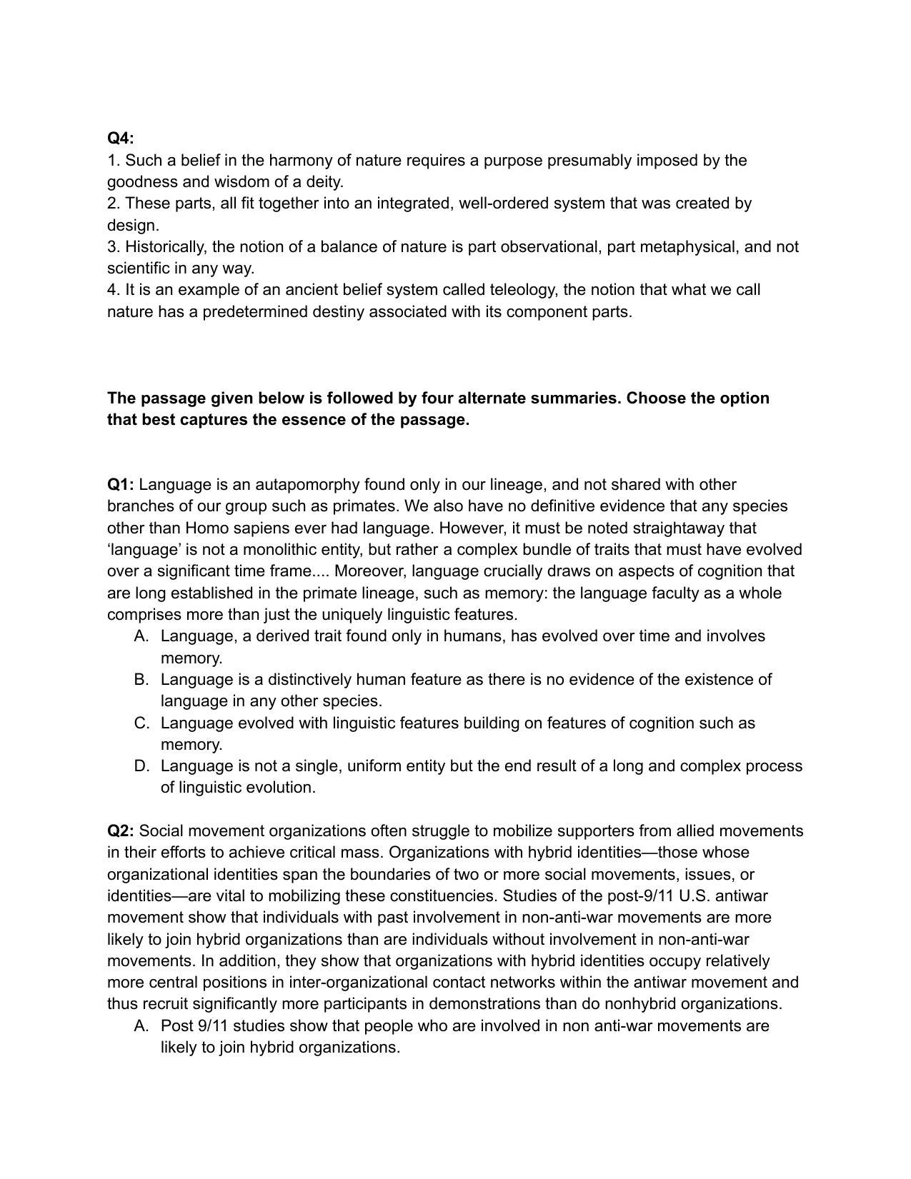 CAT 2019 CAT VARC Slot 2 Question Paper - Page 11