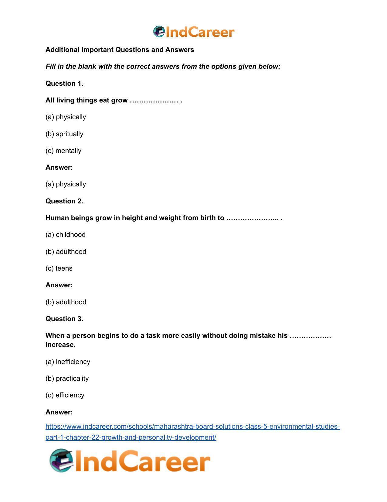 Maharashtra Board Solutions Class 5-Environmental Studies (Part 1): Chapter 22- Growth and Personality Development - Page 5
