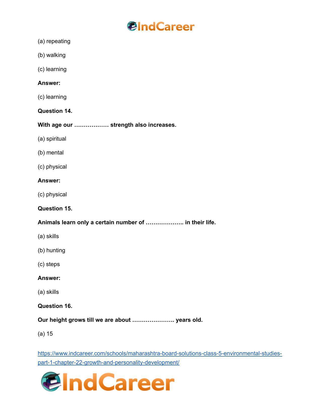 Maharashtra Board Solutions Class 5-Environmental Studies (Part 1): Chapter 22- Growth and Personality Development - Page 9