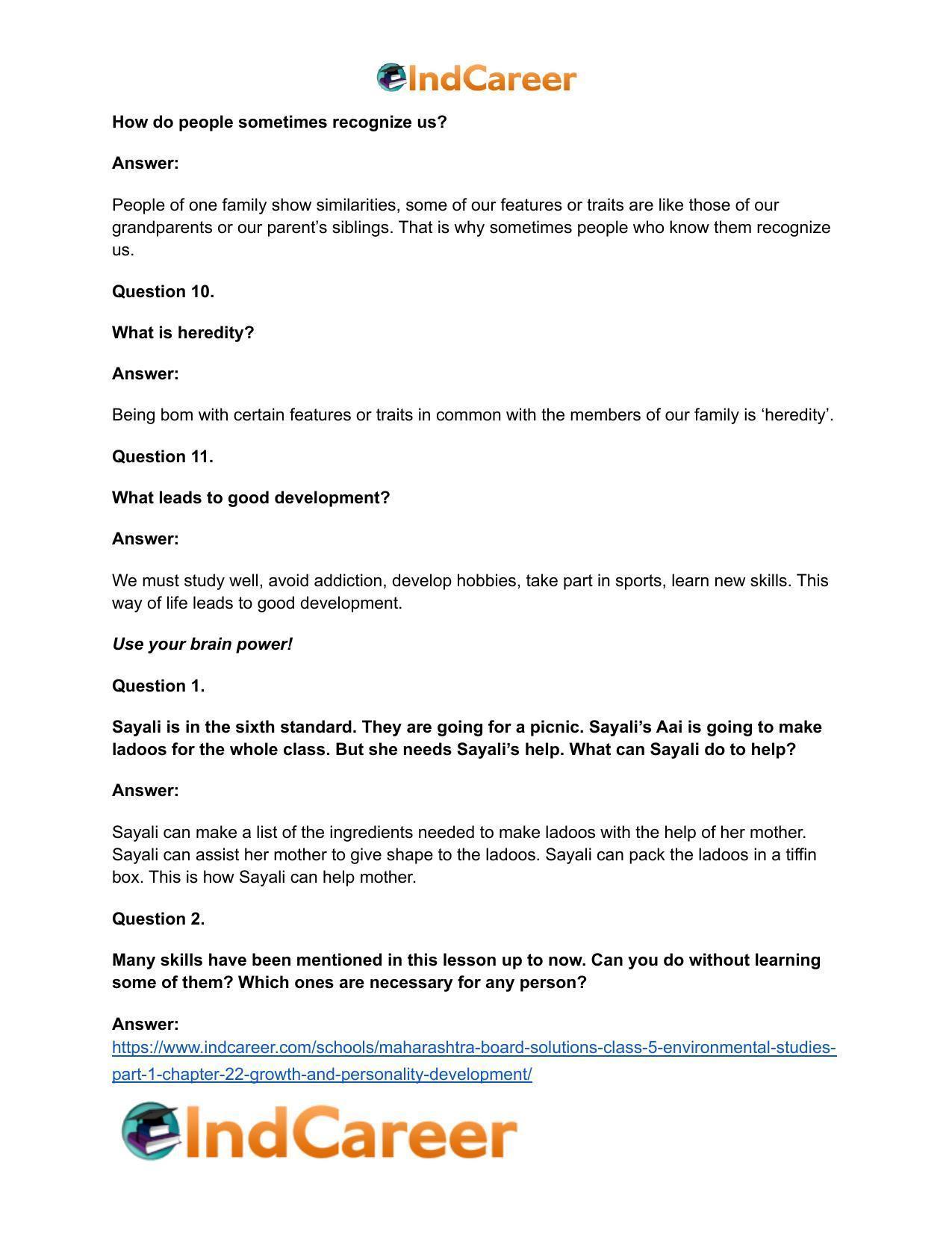 Maharashtra Board Solutions Class 5-Environmental Studies (Part 1): Chapter 22- Growth and Personality Development - Page 16