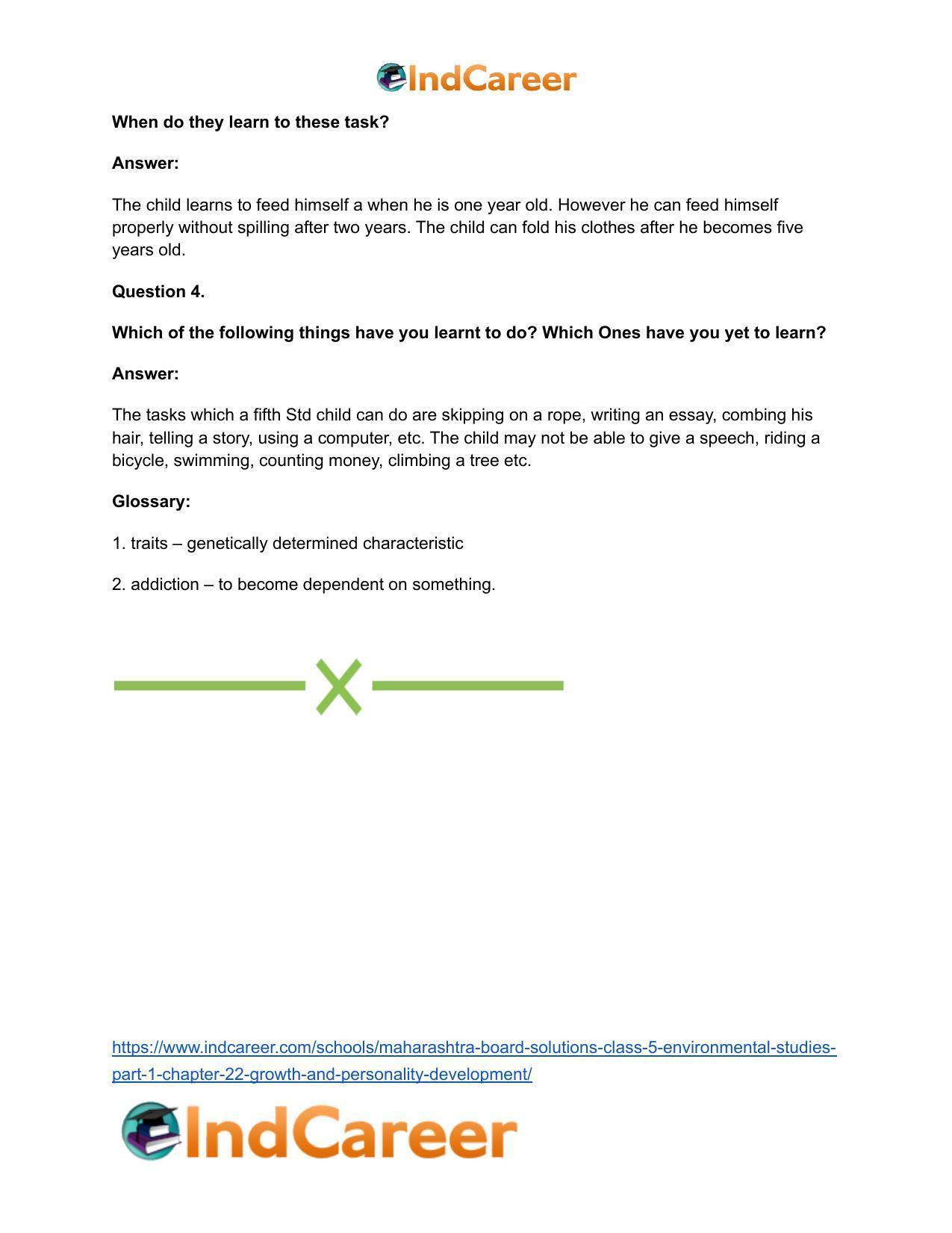 Maharashtra Board Solutions Class 5-Environmental Studies (Part 1): Chapter 22- Growth and Personality Development - Page 19