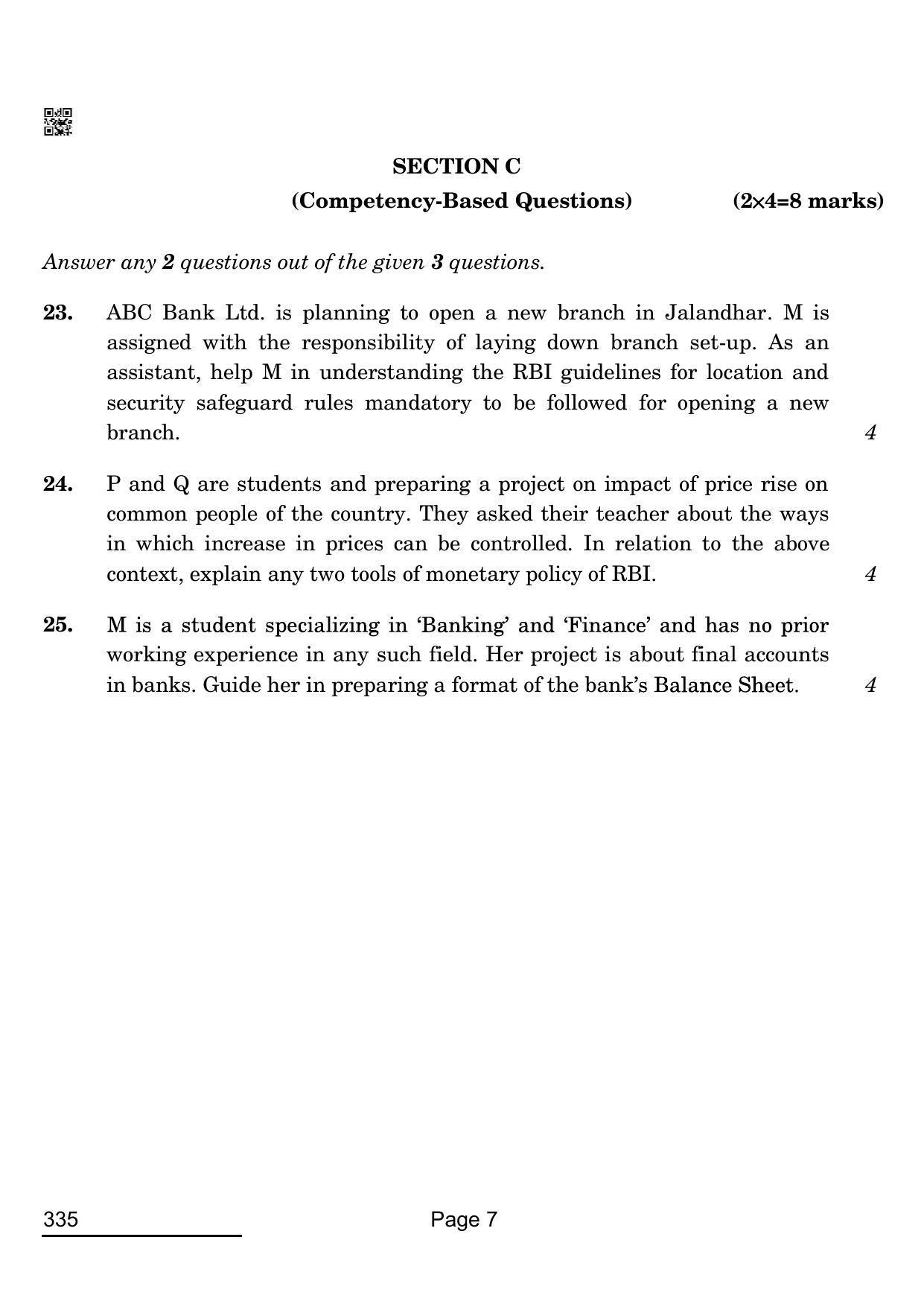 CBSE Class 12 335_Banking 2022 Question Paper - Page 7