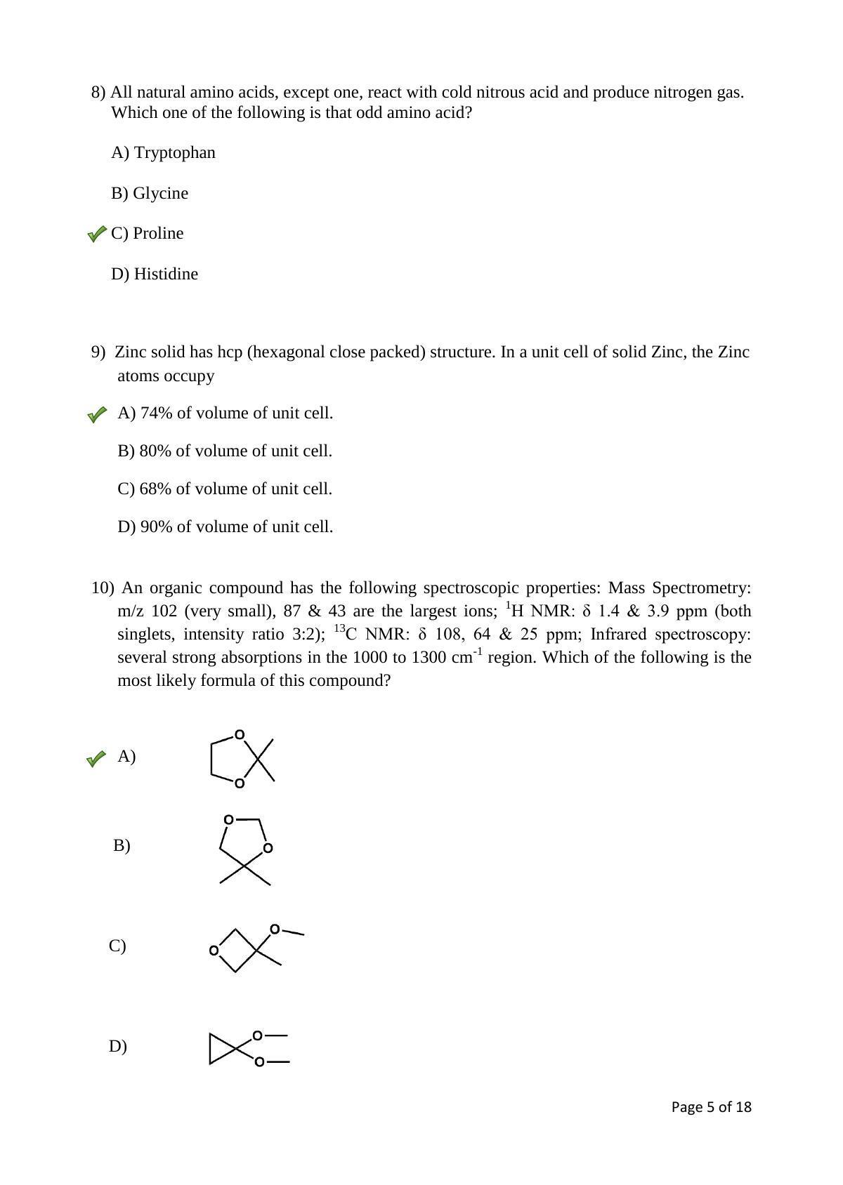 TIFR GS 2017 Chemistry X Question Paper - Page 5