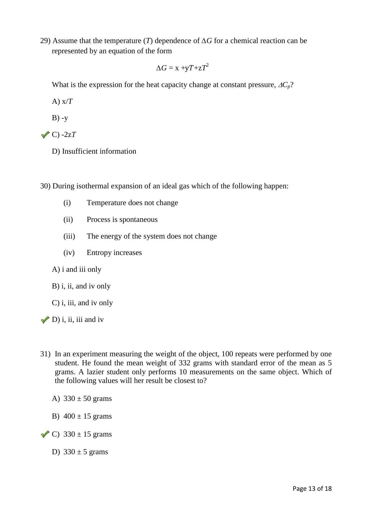 TIFR GS 2017 Chemistry X Question Paper - Page 13