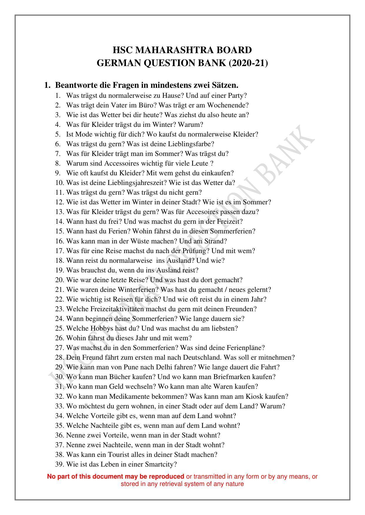 Maharashtra Board Class 12 German Sample Papers - Page 2