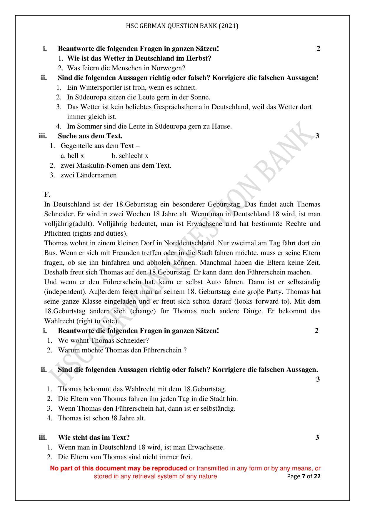 Maharashtra Board Class 12 German Sample Papers - Page 8