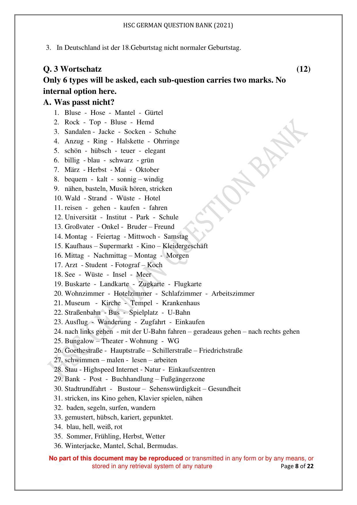 Maharashtra Board Class 12 German Sample Papers - Page 9