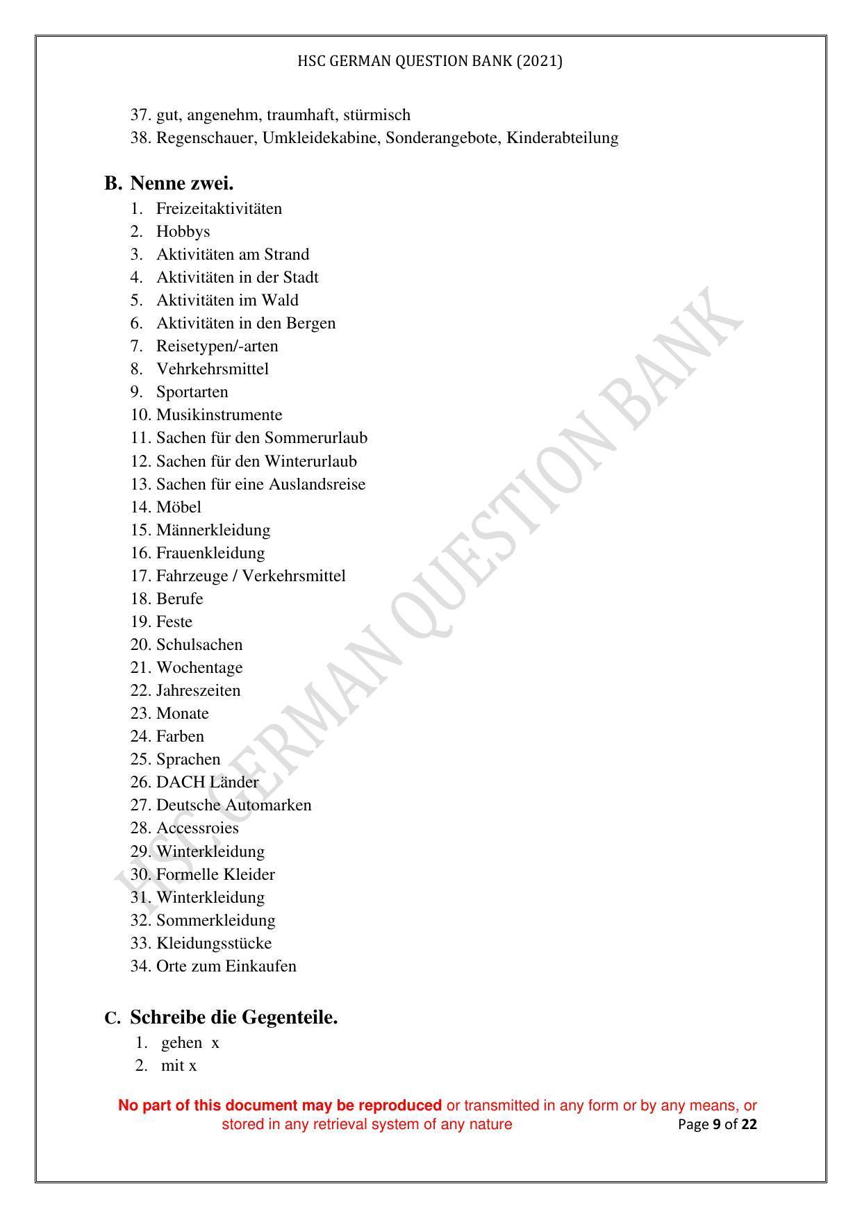 Maharashtra Board Class 12 German Sample Papers - Page 10